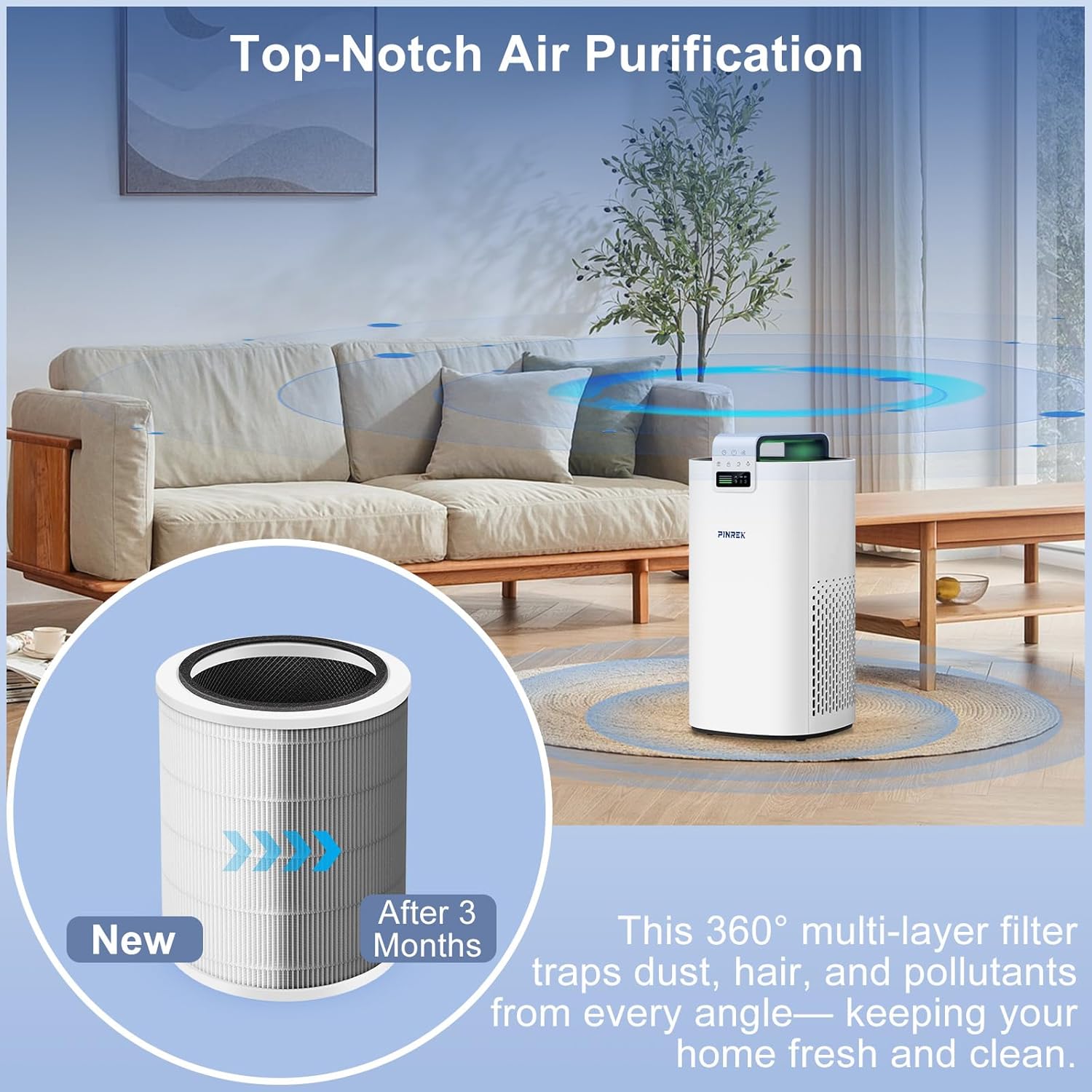 فلتر بديل لمنقي الهواء 9933S من بينريك - 3 في 1 H13 ترو هيبا والكربون النشط، يناسب منقي الهواء 9933S، عالي الكفاءة HP9933S-RF (عبوة واحدة) 5 فلتر بديل لمنقي الهواء 9933S من بينريك - 3 في 1 H13 ترو هيبا والكربون النشط، يناسب منقي الهواء 9933S، عالي الكفاءة HP9933S-RF (عبوة واحدة) - الصورة 5