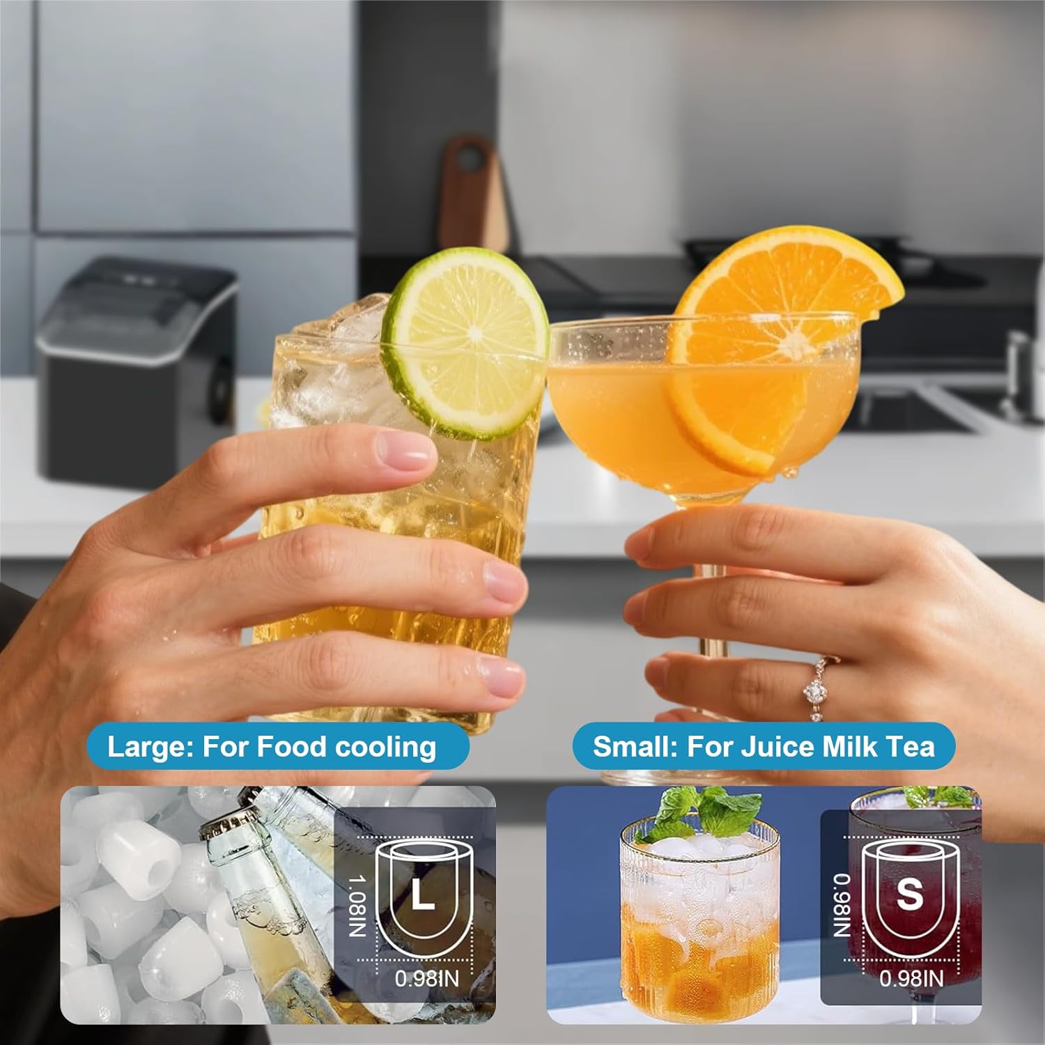 صانع ثلج محمول من ييليما، يتميز بالتنظيف الذاتي والمقبض والمغرفة والسلة، وينتج 9 مكعبات ثلج رصاصية في 6 دقائق، وبإنتاج يومي يصل إلى 11.8 كجم بحجمين، للاستخدام المنزلي والحفلات والسفر والتخييم والبار 3 صانع ثلج محمول من ييليما، يتميز بالتنظيف الذاتي والمقبض والمغرفة والسلة، وينتج 9 مكعبات ثلج رصاصية في 6 دقائق، وبإنتاج يومي يصل إلى 11.8 كجم بحجمين، للاستخدام المنزلي والحفلات والسفر والتخييم والبار - الصورة 3