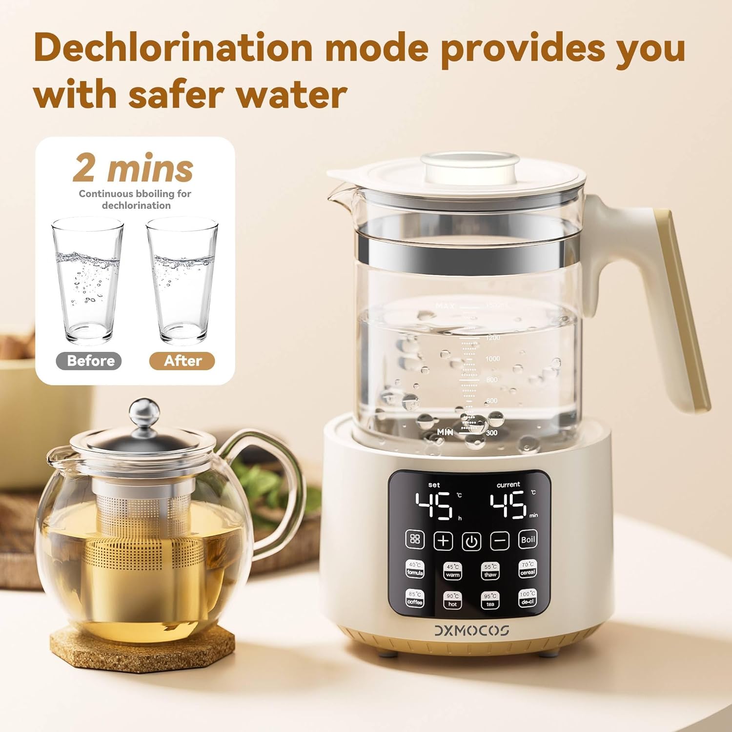 دكسموكوس غلاية كهربائية مع تحكم في درجة الحرارة بسعة كبيرة 1.5 لتر من الستانلس ستيل، قابلة للتعديل من 40 الى 100 درجة مئوية، تحافظ على الدفء لمدة 72 ساعة، قابس نوع جي، غلاية للقهوة والشاي ومسحوق 8 دكسموكوس غلاية كهربائية مع تحكم في درجة الحرارة بسعة كبيرة 1.5 لتر من الستانلس ستيل، قابلة للتعديل من 40 الى 100 درجة مئوية، تحافظ على الدفء لمدة 72 ساعة، قابس نوع جي، غلاية للقهوة والشاي ومسحوق - الصورة 8