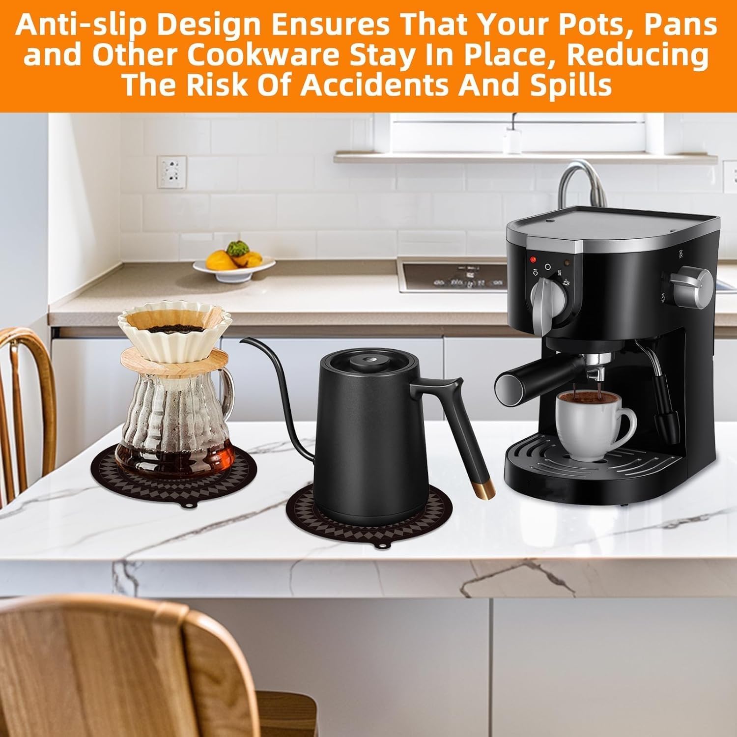 قطعتان من مفارش حماية سطح الموقد من السيليكون، مقاومة للحرارة للحرارة لمواقد الحث والطبخ العربي، وسادات امان لسطح الطاولة، غير قابلة للانزلاق وسهلة التنظيف (24 سم) 3 قطعتان من مفارش حماية سطح الموقد من السيليكون، مقاومة للحرارة للحرارة لمواقد الحث والطبخ العربي، وسادات امان لسطح الطاولة، غير قابلة للانزلاق وسهلة التنظيف (24 سم) - الصورة 3