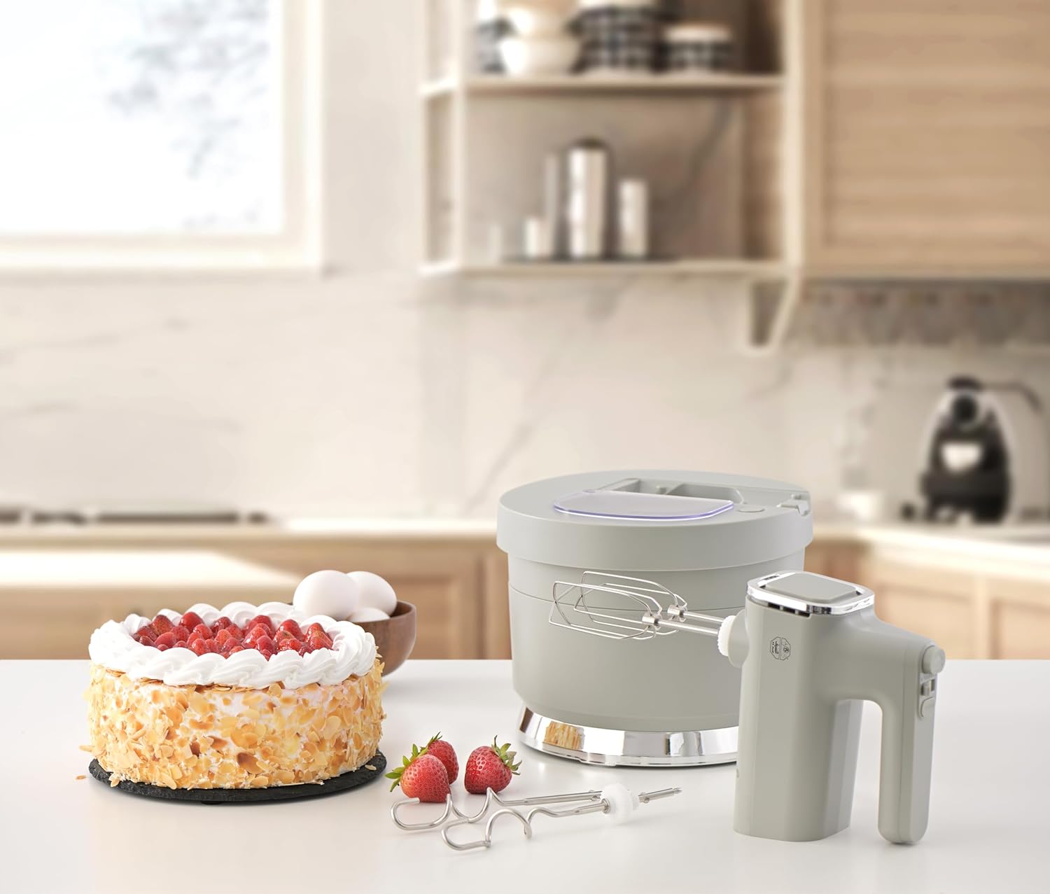 خلاط كهربائي قائم لورينا 300 واط للخبز وتجهيز الطعام من السيف، خلاط محمول باليد مع وعاء، 6 إعدادات سرعة مختلفة لتلبية احتياجات الخلط، 3.5 لتر، رمادي وفضي، E02241 7 خلاط كهربائي قائم لورينا 300 واط للخبز وتجهيز الطعام من السيف، خلاط محمول باليد مع وعاء، 6 إعدادات سرعة مختلفة لتلبية احتياجات الخلط، 3.5 لتر، رمادي وفضي، E02241 - الصورة 7