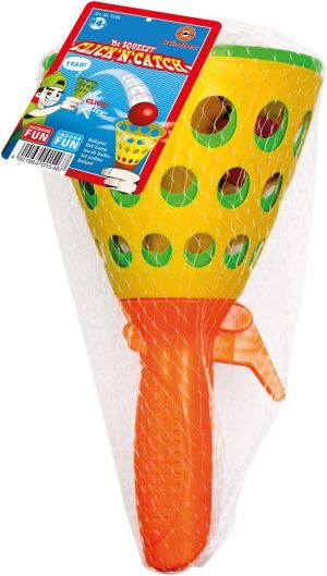 لعبة بول 1546 من جونثر - لعبة ام سي سكويزي كليك اند كاتش للاطفال مع 2 ملتقط سلة و3 كرات بلاستيكية