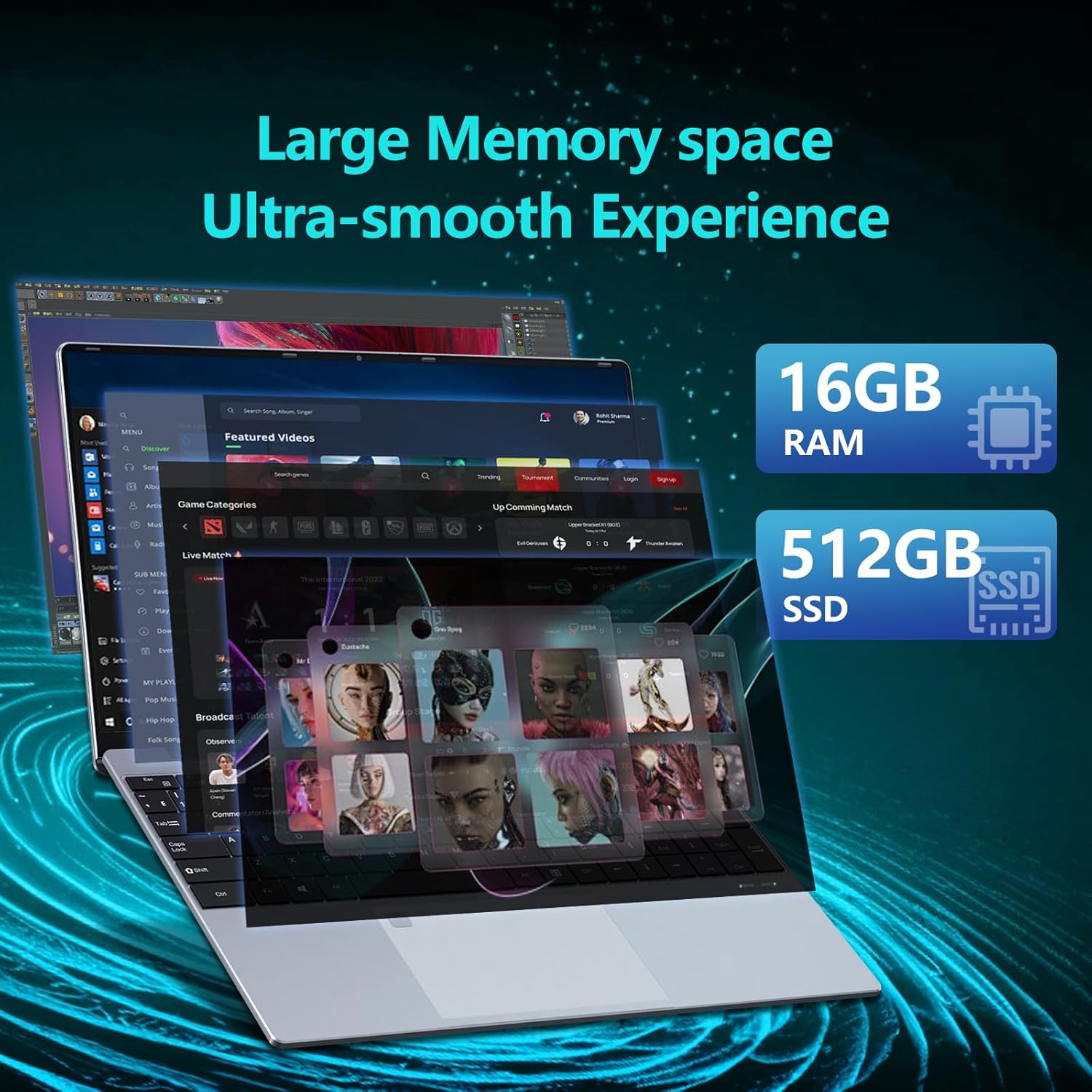 لابتوب العاب افينكا 15.6 انش مع ذاكرة RAM 16GB وSSD 512GB ومعالج R5 7430U (حتى 4.3GHz)، شاشة 1920×1080، واي فاي 5، بلوتوث 5.0، منفذ HDMI ×1، كيبورد باضاءة خلفية، ويندوز 11 برو 4 لابتوب العاب افينكا 15.6 انش مع ذاكرة RAM 16GB وSSD 512GB ومعالج R5 7430U (حتى 4.3GHz)، شاشة 1920×1080، واي فاي 5، بلوتوث 5.0، منفذ HDMI ×1، كيبورد باضاءة خلفية، ويندوز 11 برو - الصورة 4