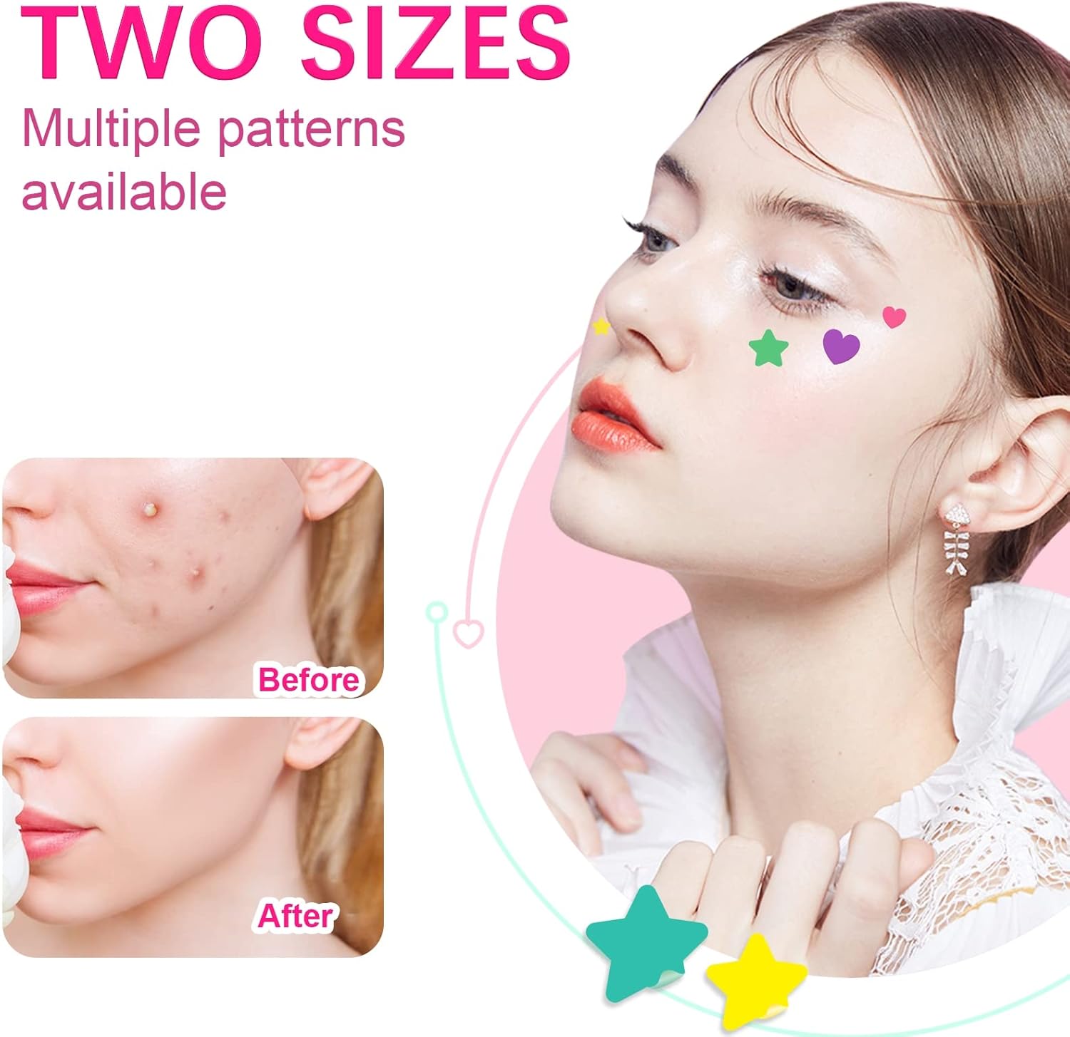 126 قطعة من الرقع الملونة لازالة حب الشباب من هونبولو، مكياج لطيف يغطي حب الشباب على شكل قلب ونجوم، رقع دائرية لازالة حب الشباب، 3 انماط (احمر) 4 126 قطعة من الرقع الملونة لازالة حب الشباب من هونبولو، مكياج لطيف يغطي حب الشباب على شكل قلب ونجوم، رقع دائرية لازالة حب الشباب، 3 انماط (احمر) - الصورة 4