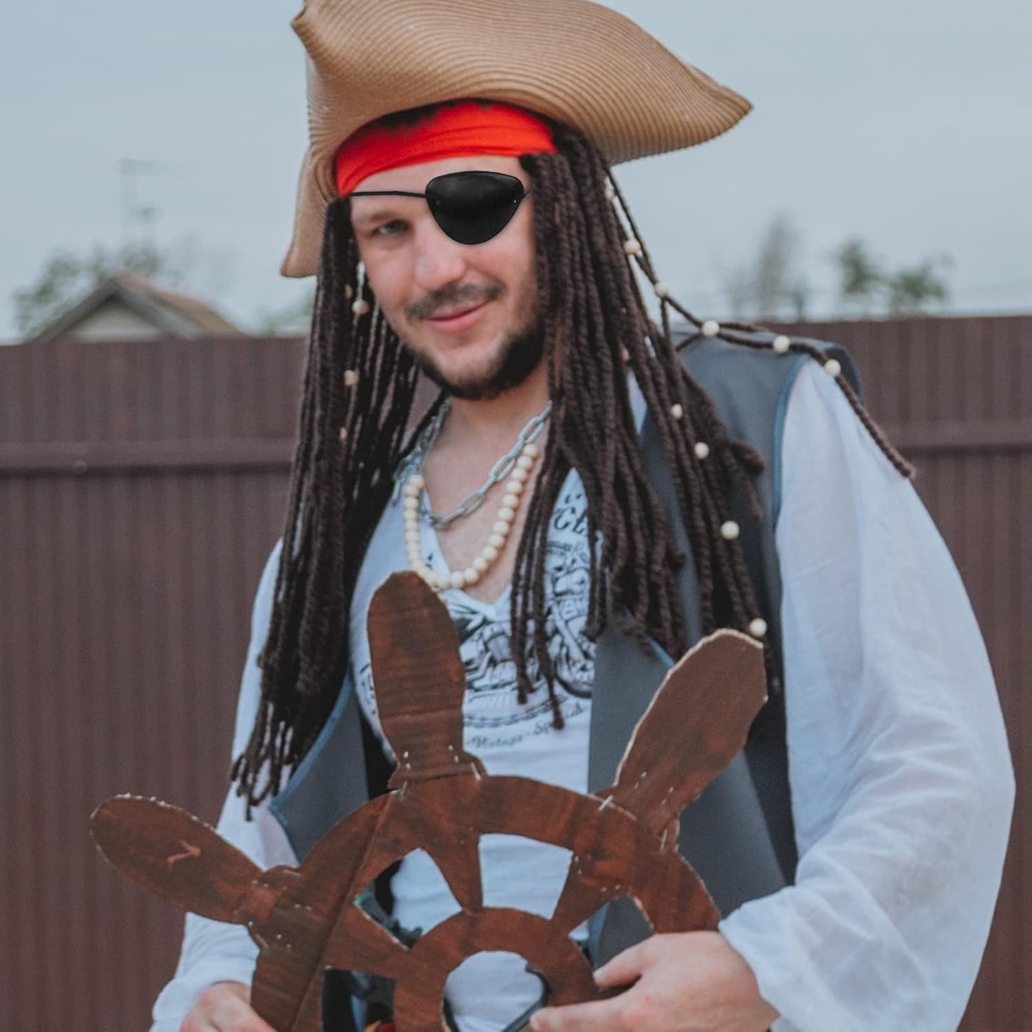 اكسسوارات زي القراصنة، مجموعة زي القراصنة للهالوين، بما في ذلك وشاح كابتن اسود، باندانا احمر، رقع عين واحدة، اقراط حلقية مثالية للرجال والنساء والاطفال، زي تنكري للحفلات التنكرية، 6 قطع 5 اكسسوارات زي القراصنة، مجموعة زي القراصنة للهالوين، بما في ذلك وشاح كابتن اسود، باندانا احمر، رقع عين واحدة، اقراط حلقية مثالية للرجال والنساء والاطفال، زي تنكري للحفلات التنكرية، 6 قطع - الصورة 5