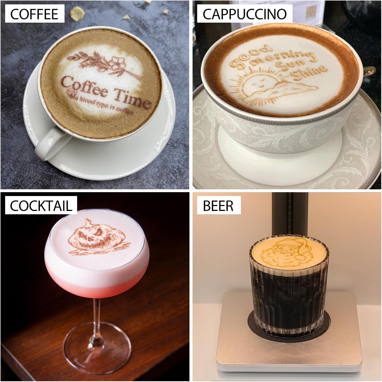 ايفبوت طابعة فنون قهوة لاتيه بديلة من فانسي بوكس متوافقة مع EB-FT4 وEB-FM1، نمط طباعة على كعكة الكابتشينو والكوكتيل والماكرون، فانسي بوكس FB1 - بني، قطعة واحدة 2 ايفبوت طابعة فنون قهوة لاتيه بديلة من فانسي بوكس متوافقة مع EB-FT4 وEB-FM1، نمط طباعة على كعكة الكابتشينو والكوكتيل والماكرون، فانسي بوكس FB1 - بني، قطعة واحدة - الصورة 2