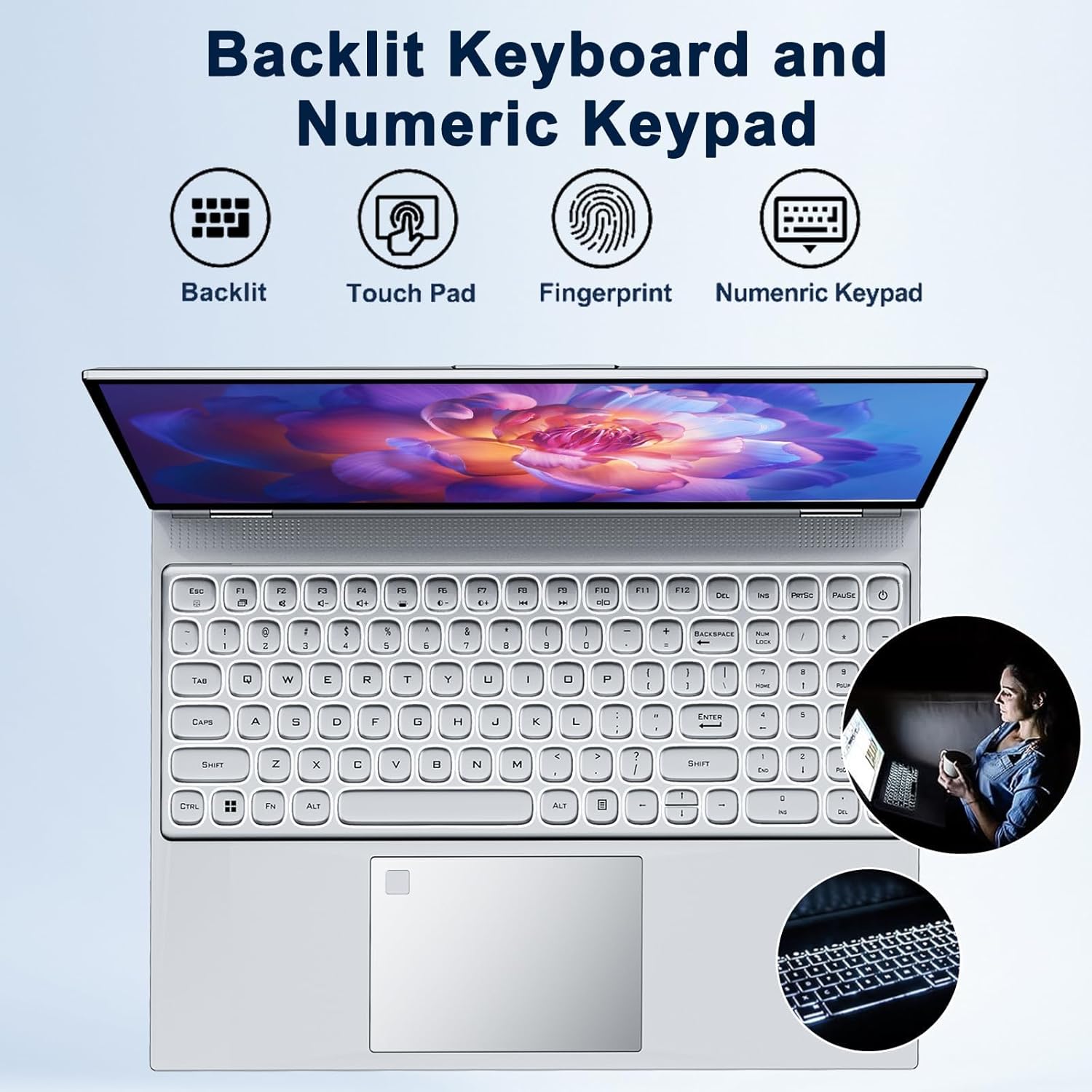 لابتوب تونوي احدث لابتوب 16 انش 2560×1600 FHD 16GB RAM 1T SSD معالج انتل 12 الجيل 12 N95 (حتى 3.4GHz)، ويندوز 11، زاوية مفتوحة 180 درجة، بصمة الاصبع وكيبورد باضاءة خلفية، واي فاي، USB-A&C 5 لابتوب تونوي احدث لابتوب 16 انش 2560×1600 FHD 16GB RAM 1T SSD معالج انتل 12 الجيل 12 N95 (حتى 3.4GHz)، ويندوز 11، زاوية مفتوحة 180 درجة، بصمة الاصبع وكيبورد باضاءة خلفية، واي فاي، USB-A&C - الصورة 5