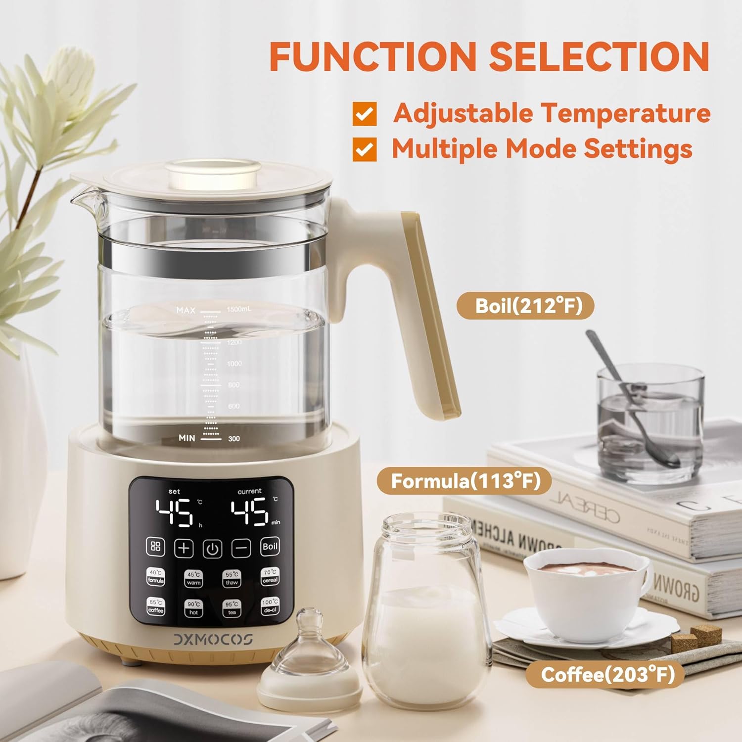 دكسموكوس غلاية كهربائية مع تحكم في درجة الحرارة بسعة كبيرة 1.5 لتر من الستانلس ستيل، قابلة للتعديل من 40 الى 100 درجة مئوية، تحافظ على الدفء لمدة 72 ساعة، قابس نوع جي، غلاية للقهوة والشاي ومسحوق 7 دكسموكوس غلاية كهربائية مع تحكم في درجة الحرارة بسعة كبيرة 1.5 لتر من الستانلس ستيل، قابلة للتعديل من 40 الى 100 درجة مئوية، تحافظ على الدفء لمدة 72 ساعة، قابس نوع جي، غلاية للقهوة والشاي ومسحوق - الصورة 7