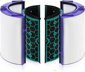 فلتر تنقية الهواء بديل لمروحة تنقية دايسون بيور كول TP04 HP04 DP04، 2 في 1 ترو هيبا وفلتر الكربون النشط، تصميم كومبي 360 درجة، من اكسيفور
