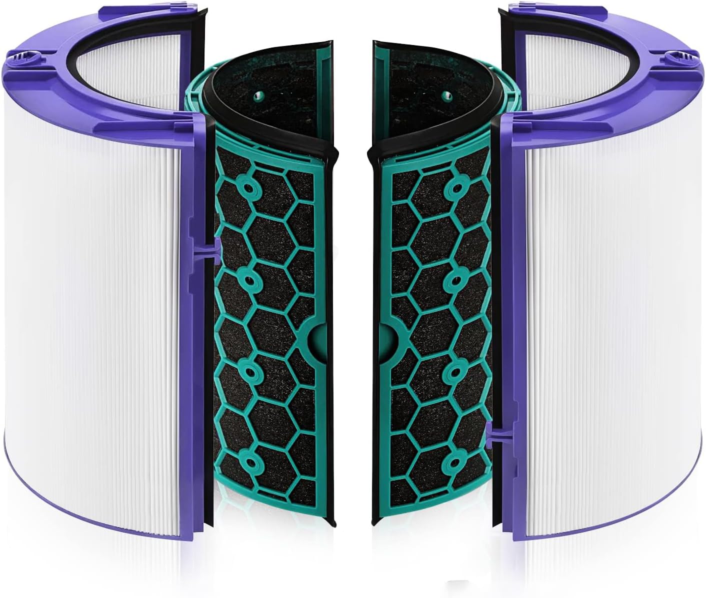 فلتر تنقية الهواء بديل لمروحة تنقية دايسون بيور كول TP04 HP04 DP04، 2 في 1 ترو هيبا وفلتر الكربون النشط، تصميم كومبي 360 درجة، من اكسيفور 1 فلتر تنقية الهواء بديل لمروحة تنقية دايسون بيور كول TP04 HP04 DP04، 2 في 1 ترو هيبا وفلتر الكربون النشط، تصميم كومبي 360 درجة، من اكسيفور