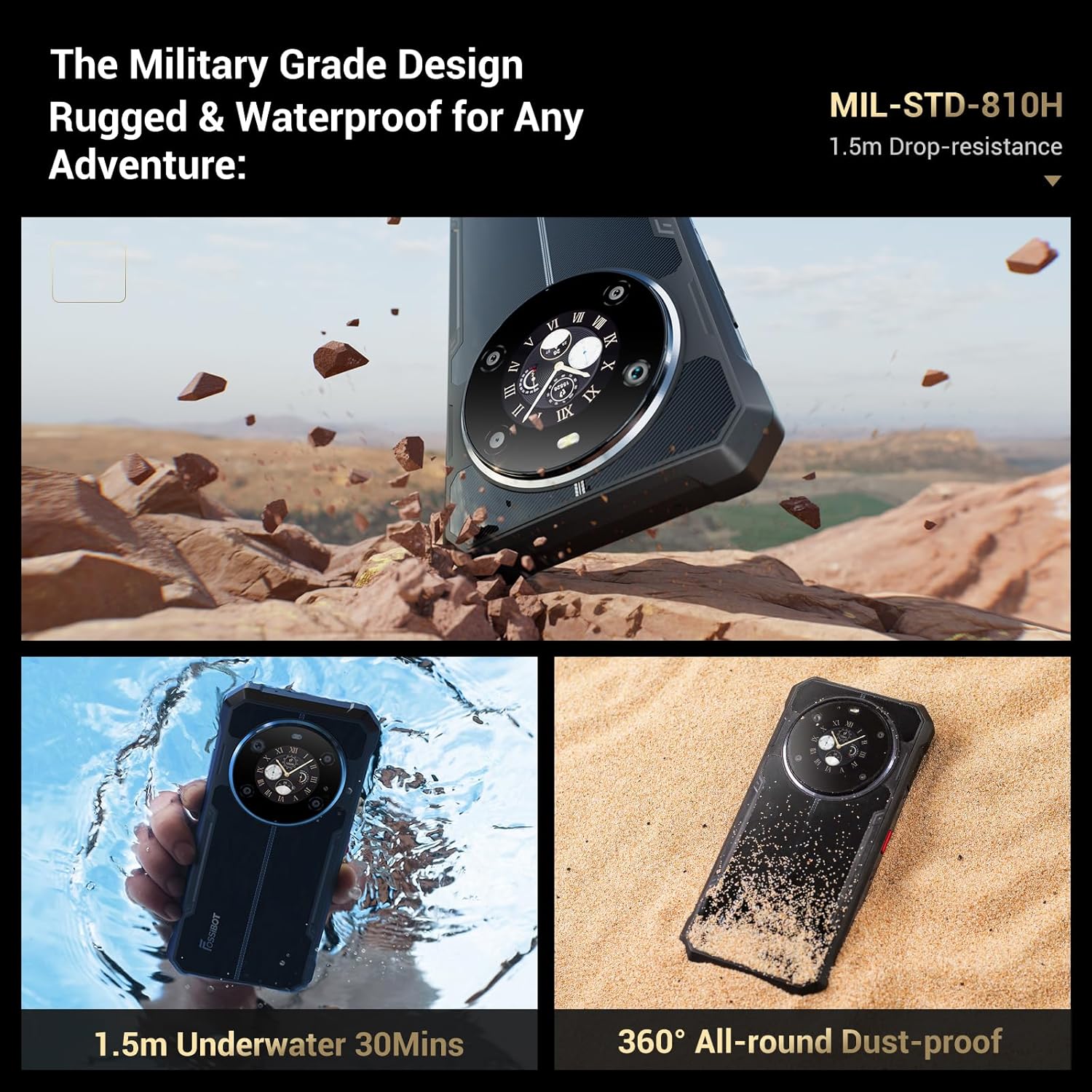 جوال العاب متين F109S من فوسيبوت 6.74 انش HD + شاشة مزدوجة 1.35 انش بطارية 10600mAh 24GB+256GB/2TB اندرويد 15 كاميرا خلفية 50MP مقاوم للماء 6 جوال العاب متين F109S من فوسيبوت 6.74 انش HD + شاشة مزدوجة 1.35 انش بطارية 10600mAh 24GB+256GB/2TB اندرويد 15 كاميرا خلفية 50MP مقاوم للماء - الصورة 6