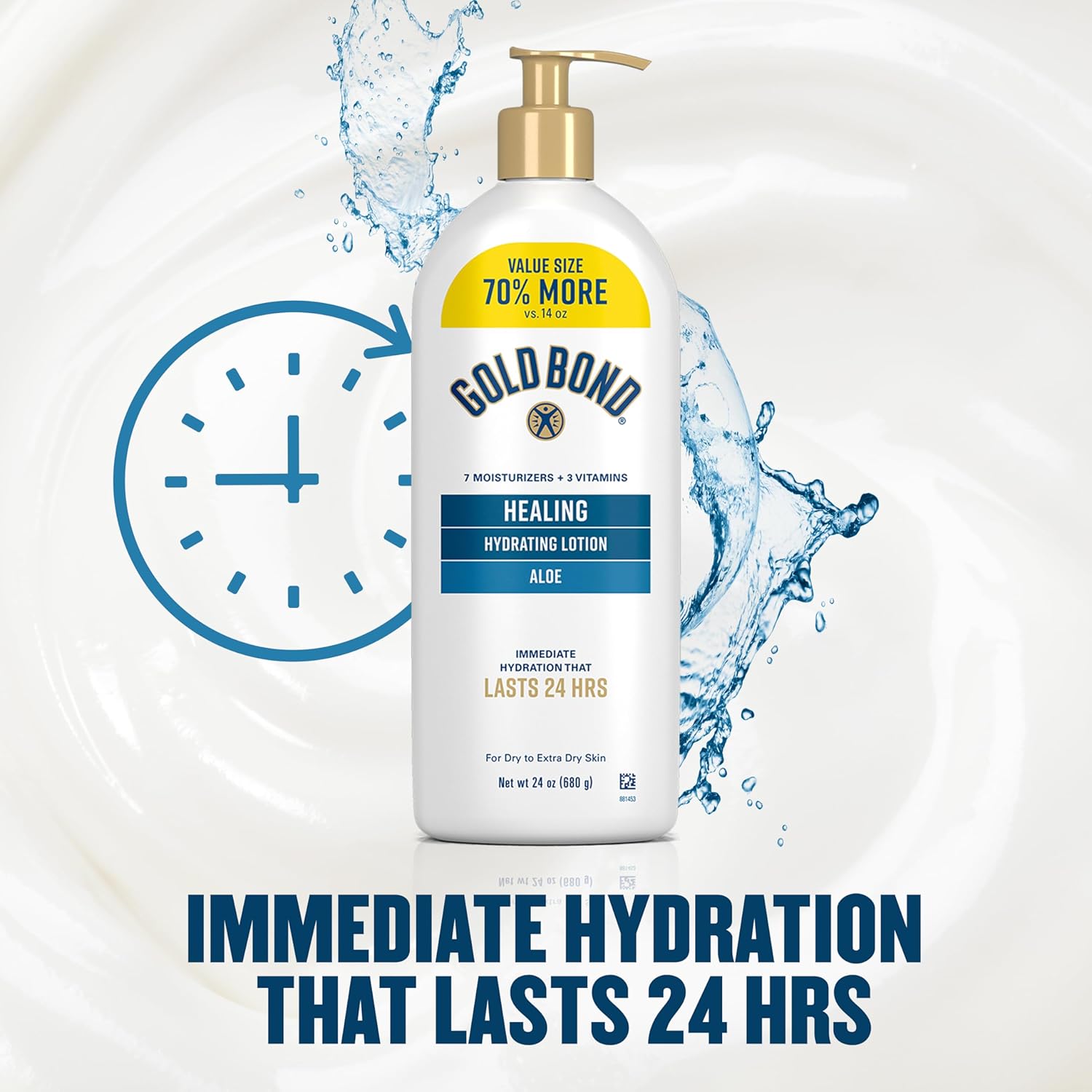 غولد بوند لوشن مرطب علاجي بالصبار يرطب ويعالج وينعم البشرة الجافة، يوفر ترطيبًا فوريًا لمدة 24 ساعة، حجم قيّم، 24 اونصة 4 غولد بوند لوشن مرطب علاجي بالصبار يرطب ويعالج وينعم البشرة الجافة، يوفر ترطيبًا فوريًا لمدة 24 ساعة، حجم قيّم، 24 اونصة - الصورة 4