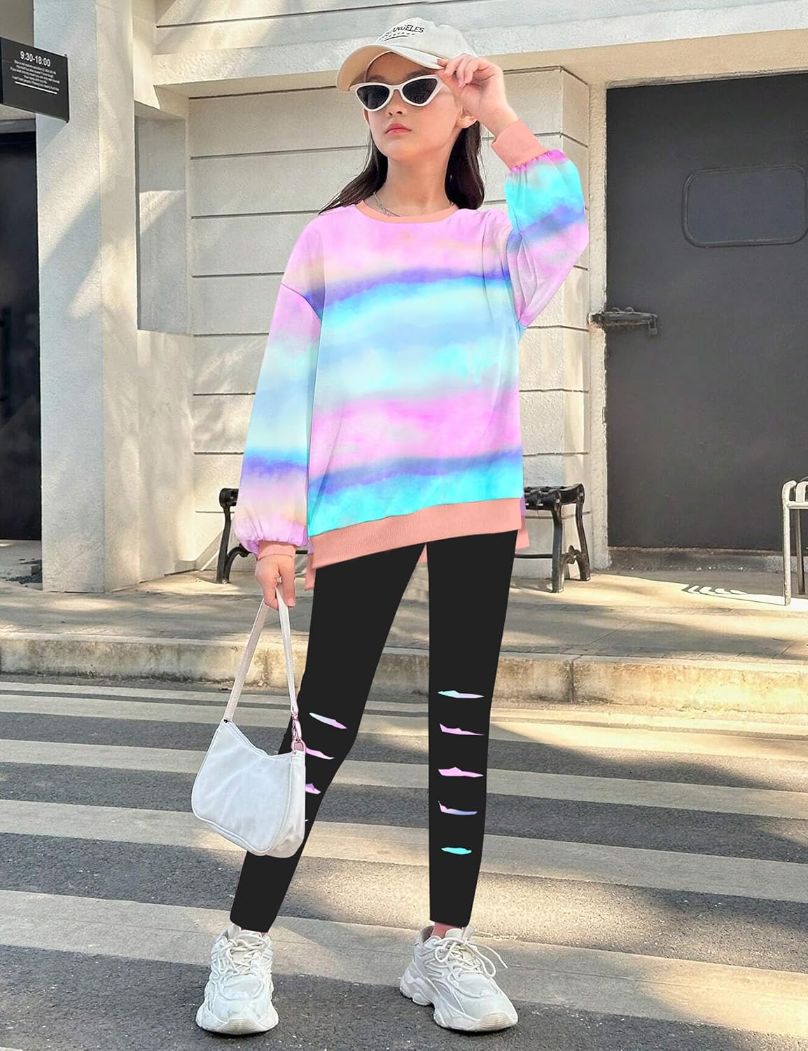 طقم ملابس للبنات من تومولانت، طقم ملابس للبنات مكون من سويت شيرت مصبوغ بالربط وبنطلون رياضي مكون من قطعتين للخريف والشتاء لعمر 6-16 سنة 2 طقم ملابس للبنات من تومولانت، طقم ملابس للبنات مكون من سويت شيرت مصبوغ بالربط وبنطلون رياضي مكون من قطعتين للخريف والشتاء لعمر 6-16 سنة - الصورة 2