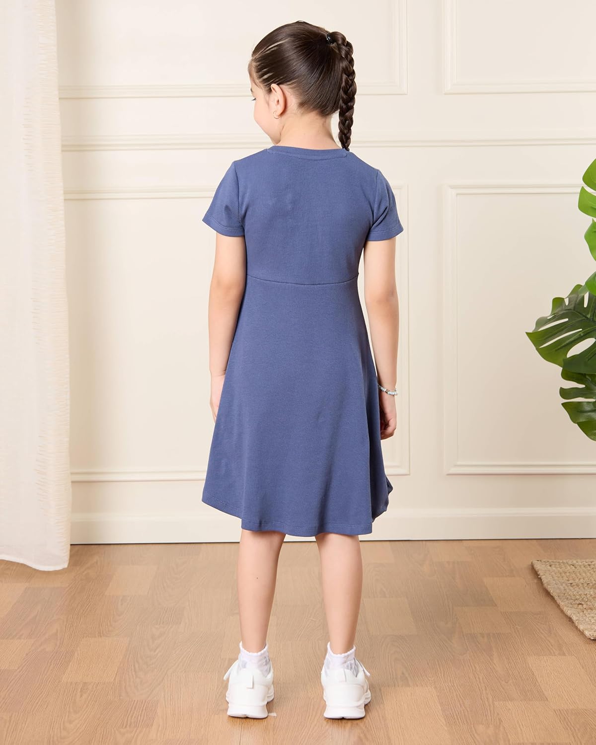 REDTAG Girls Grey And Navy Embellished Dress Set (Pack of 2), Grey 3 REDTAG Girls Grey And Navy Embellished Dress Set (Pack of 2), Grey - الصورة 3