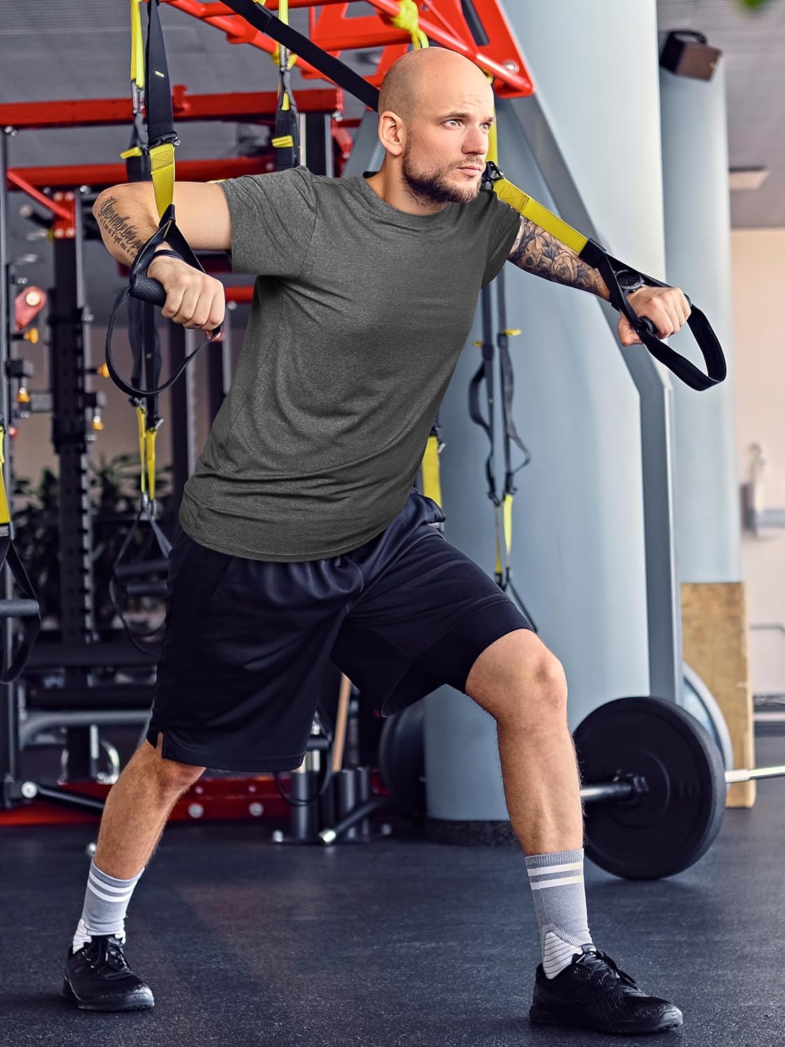 يوراتوت قمصان رياضية للرجال باكمام قصيرة وقبة دائرية بدون طوق مناسبة للجري وصالة الالعاب الرياضية خفيفة الوزن 7 يوراتوت قمصان رياضية للرجال باكمام قصيرة وقبة دائرية بدون طوق مناسبة للجري وصالة الالعاب الرياضية خفيفة الوزن - الصورة 7