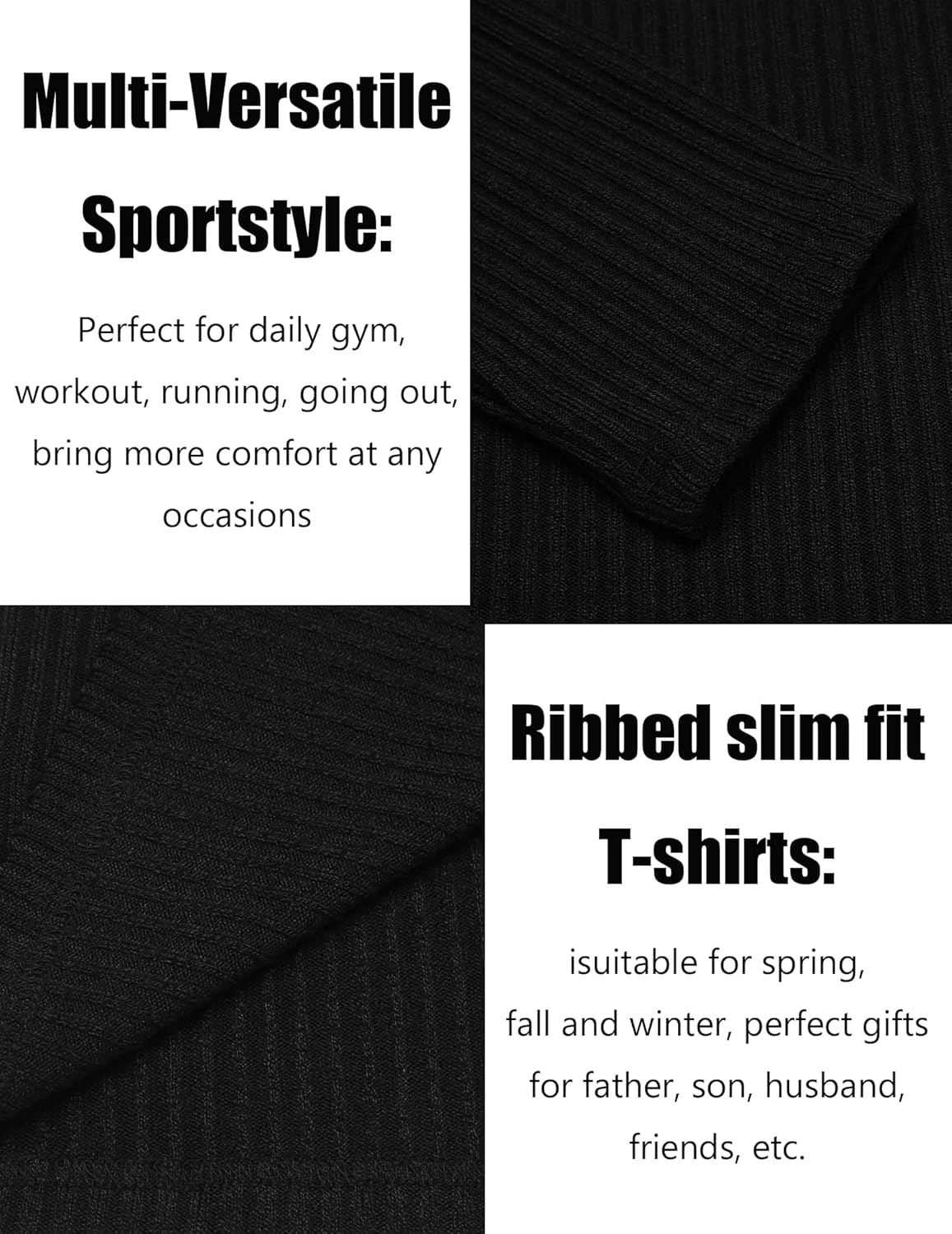 كاستويف قمصان رياضية للرجال باكمام طويلة ورقبة دائرية ضيقة قابلة للتمدد، تي شيرت بلوفر كاجوال بقصة ضيقة، بلوزة انيقة للعمل، ملابس داخلية باردة وجافة، تي شيرت للتمرين، اسود، XXL 5 كاستويف قمصان رياضية للرجال باكمام طويلة ورقبة دائرية ضيقة قابلة للتمدد، تي شيرت بلوفر كاجوال بقصة ضيقة، بلوزة انيقة للعمل، ملابس داخلية باردة وجافة، تي شيرت للتمرين، اسود، XXL - الصورة 5