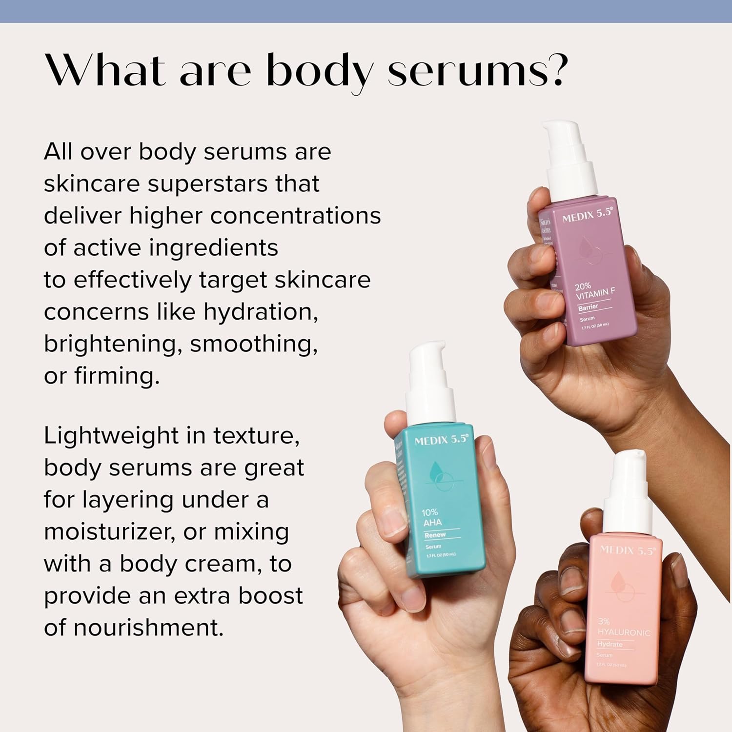 مصل للجسم كامل من ميديكس 5.5 مضاد للشيخوخة، مناسب لجميع أنواع البشرة، يحتوي على حمض الهيالورونيك وفيتامين F 2 مصل للجسم كامل من ميديكس 5.5 مضاد للشيخوخة، مناسب لجميع أنواع البشرة، يحتوي على حمض الهيالورونيك وفيتامين F - الصورة 2