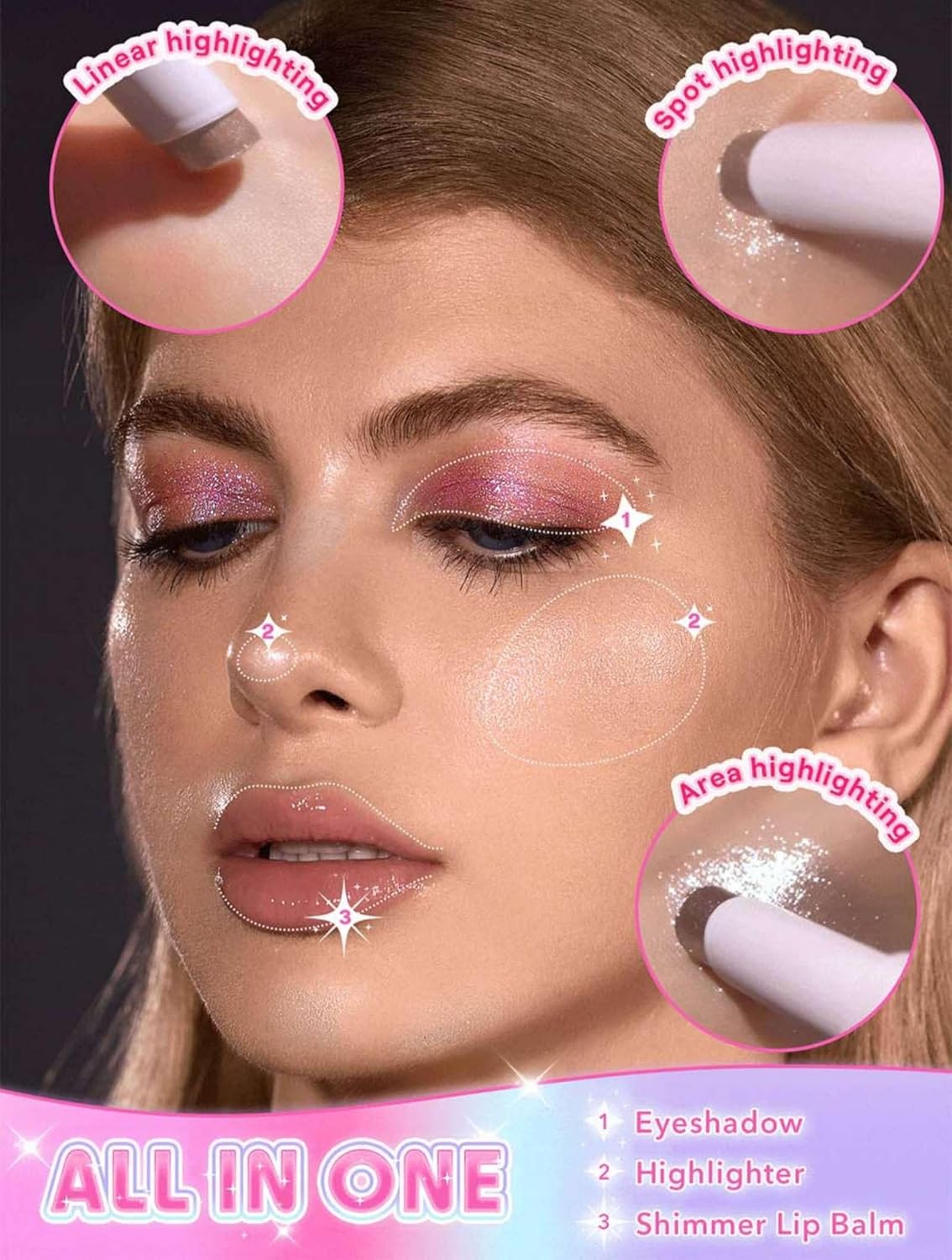 6 قطع من ستيك جيلي كريستال جليز ستيك، قلم ظلال عيون لامع متعدد الالوان، مرطب شفاه لامع ولامع الكل في واحد، مكياج وجه جيلي كريستالي 3 6 قطع من ستيك جيلي كريستال جليز ستيك، قلم ظلال عيون لامع متعدد الالوان، مرطب شفاه لامع ولامع الكل في واحد، مكياج وجه جيلي كريستالي - الصورة 3