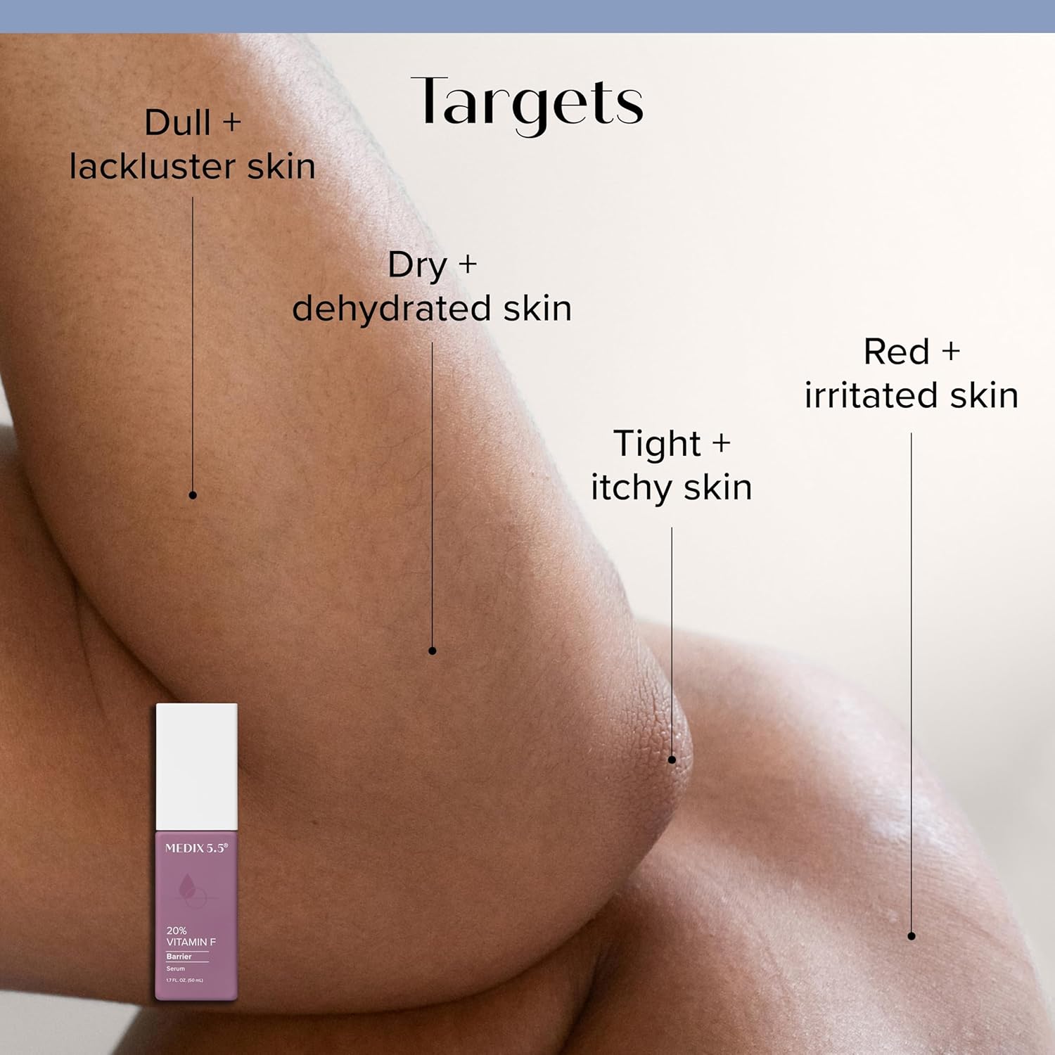 مصل للجسم كامل من ميديكس 5.5 مضاد للشيخوخة، مناسب لجميع أنواع البشرة، يحتوي على حمض الهيالورونيك وفيتامين F 4 مصل للجسم كامل من ميديكس 5.5 مضاد للشيخوخة، مناسب لجميع أنواع البشرة، يحتوي على حمض الهيالورونيك وفيتامين F - الصورة 4