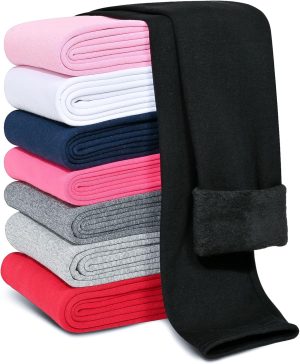 سروال ضيق مبطن بالصوف للفتيات من كيافورو مصنوع القطن للاطفال في الشتاء حراري سميك