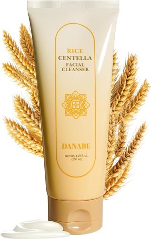 منظف الوجه من دانابي [كيه-بيوتي] رايس سينتيلا - رغوة تنظيف عميق للمسام، غسول الوجه لجميع انواع البشرة مع سنتيلا اسياتيكا والارز وشجرة الشاي | منظف لطيف ومرطب للنساء والرجال 5.5 اونصة سائلة