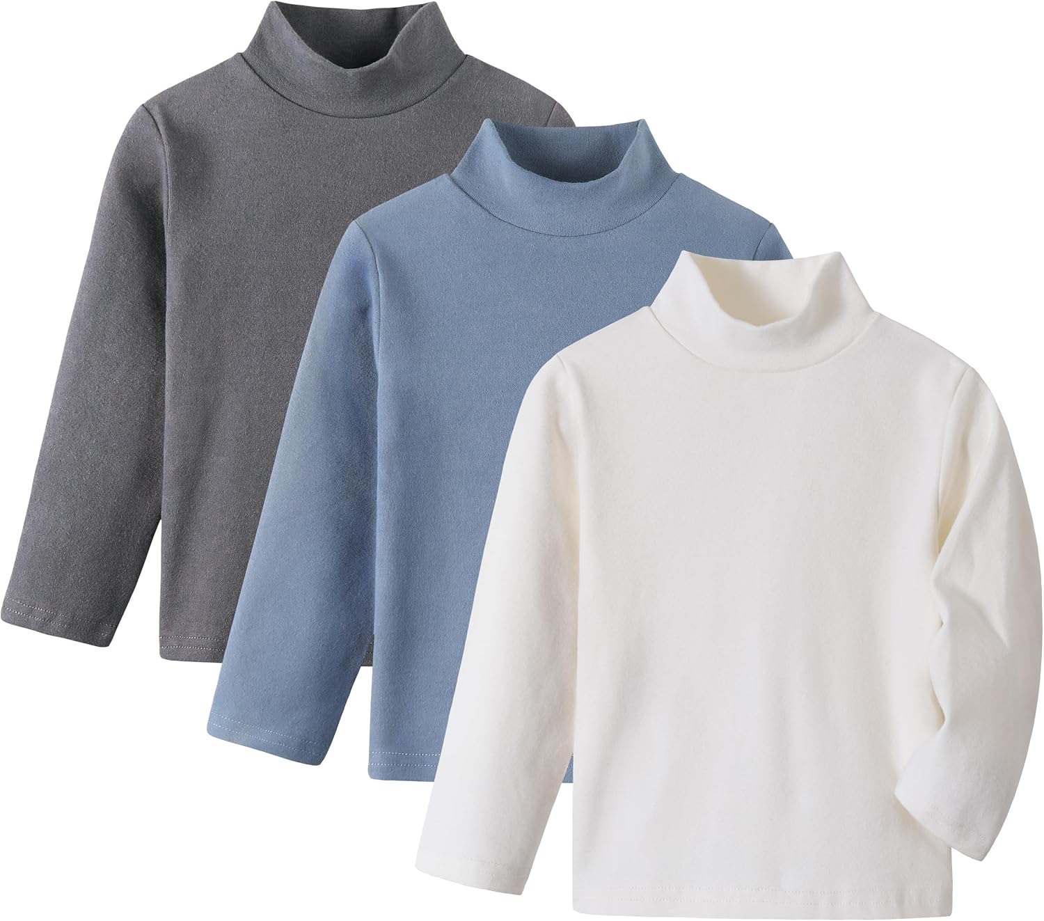 قمصان قطن باكمام طويلة وقبة مرتفعة للاطفال الاولاد والبنات من الجنسين، بلوفر حراري بلون سادة دافئ 1 قمصان قطن باكمام طويلة وقبة مرتفعة للاطفال الاولاد والبنات من الجنسين، بلوفر حراري بلون سادة دافئ