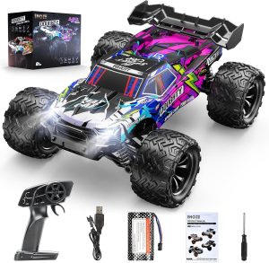 سيارة عالية السرعة بمقياس 1:16 بسرعة 40 كم/ساعة، سيارة دفع رباعي للطرق الوعرة تعمل بجهاز تحكم عن بعد 2.4 جيجاهرتز وبطاريتين 1500 ميلي امبير في الساعة، مناسبة لجميع التضاريس للعشب والرمل والحصى