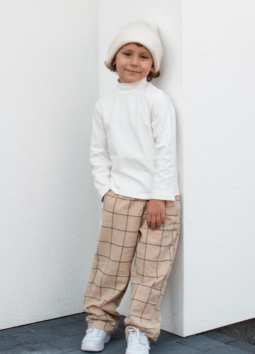 قمصان قطن باكمام طويلة وقبة مرتفعة للاطفال الاولاد والبنات من الجنسين، بلوفر حراري بلون سادة دافئ 4 قمصان قطن باكمام طويلة وقبة مرتفعة للاطفال الاولاد والبنات من الجنسين، بلوفر حراري بلون سادة دافئ - الصورة 4