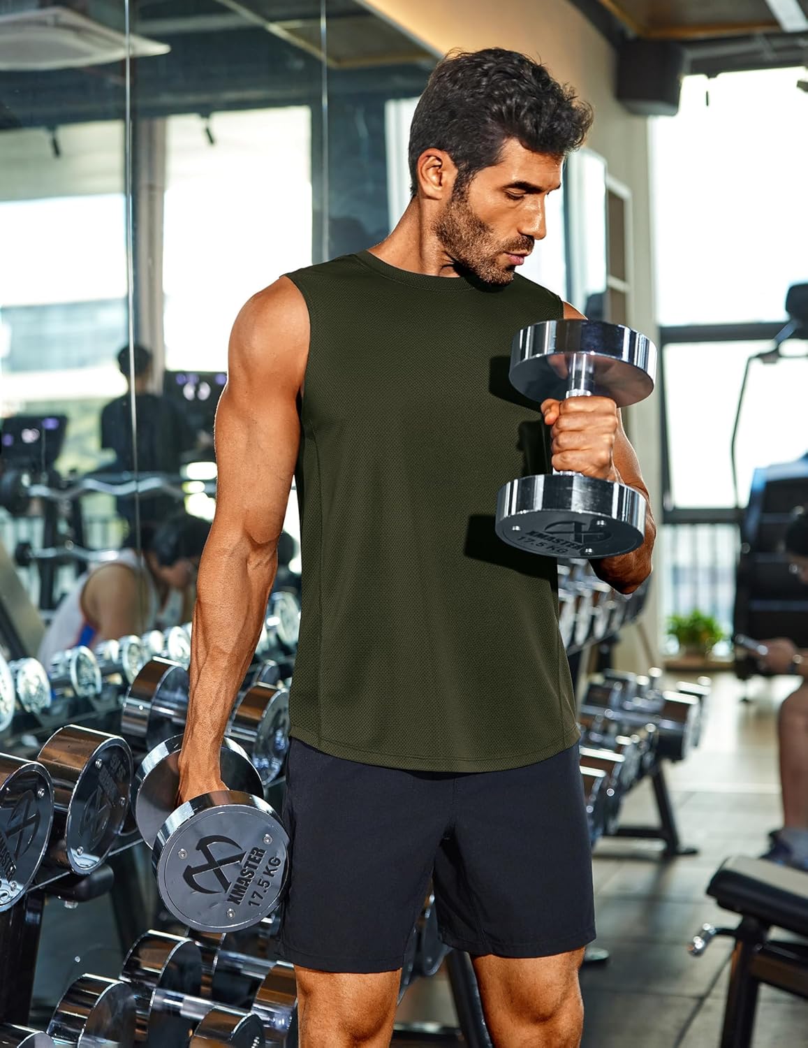 تي شيرت بدون اكمام للرجال للتمارين الرياضية وصالة الالعاب الرياضية، قمصان بدون اكمام جيدة التهوية للجري 4 تي شيرت بدون اكمام للرجال للتمارين الرياضية وصالة الالعاب الرياضية، قمصان بدون اكمام جيدة التهوية للجري - الصورة 4