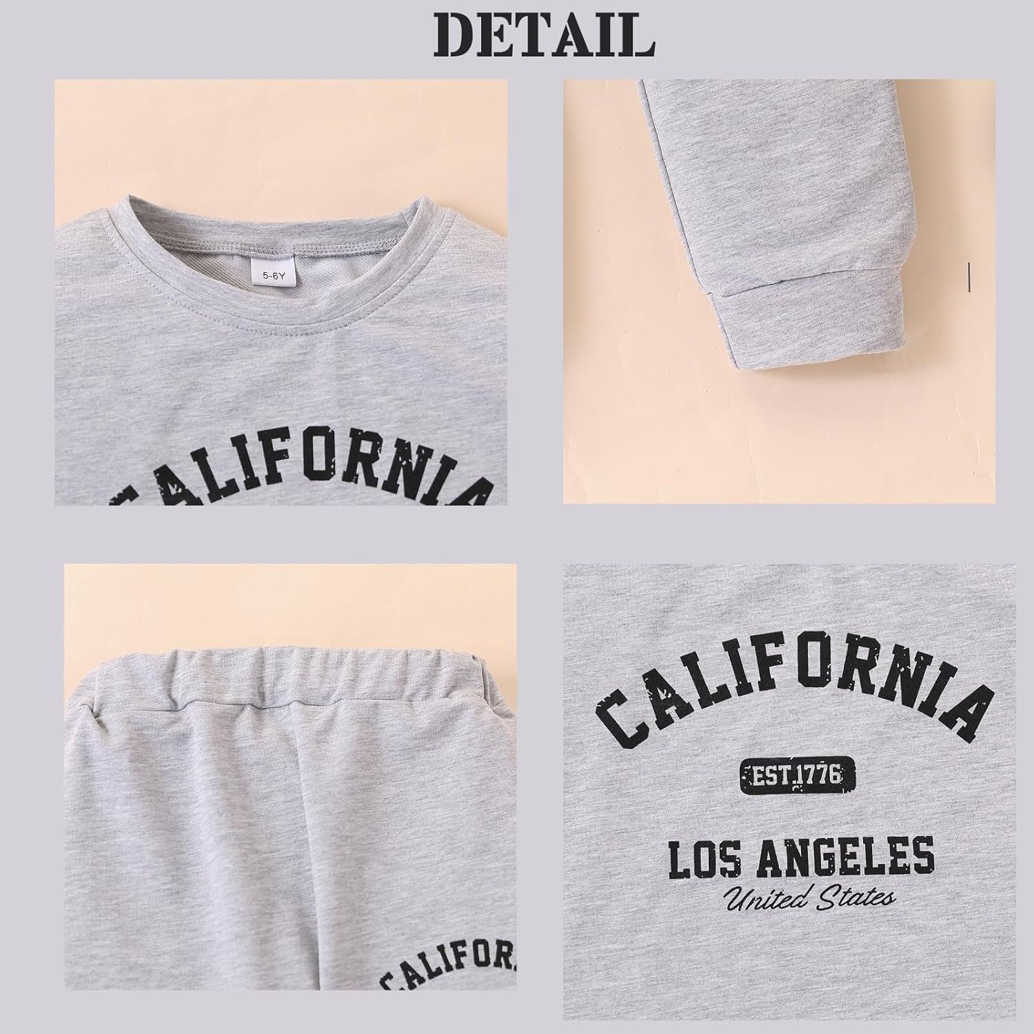 طقم ملابس كاجوال للبنات من ايزوزوي، سويت شيرت مطبوع عليه حروف للبنات من سن 5-11 سنة، قطعتين سروال ضيق للخريف 5 طقم ملابس كاجوال للبنات من ايزوزوي، سويت شيرت مطبوع عليه حروف للبنات من سن 5-11 سنة، قطعتين سروال ضيق للخريف - الصورة 5