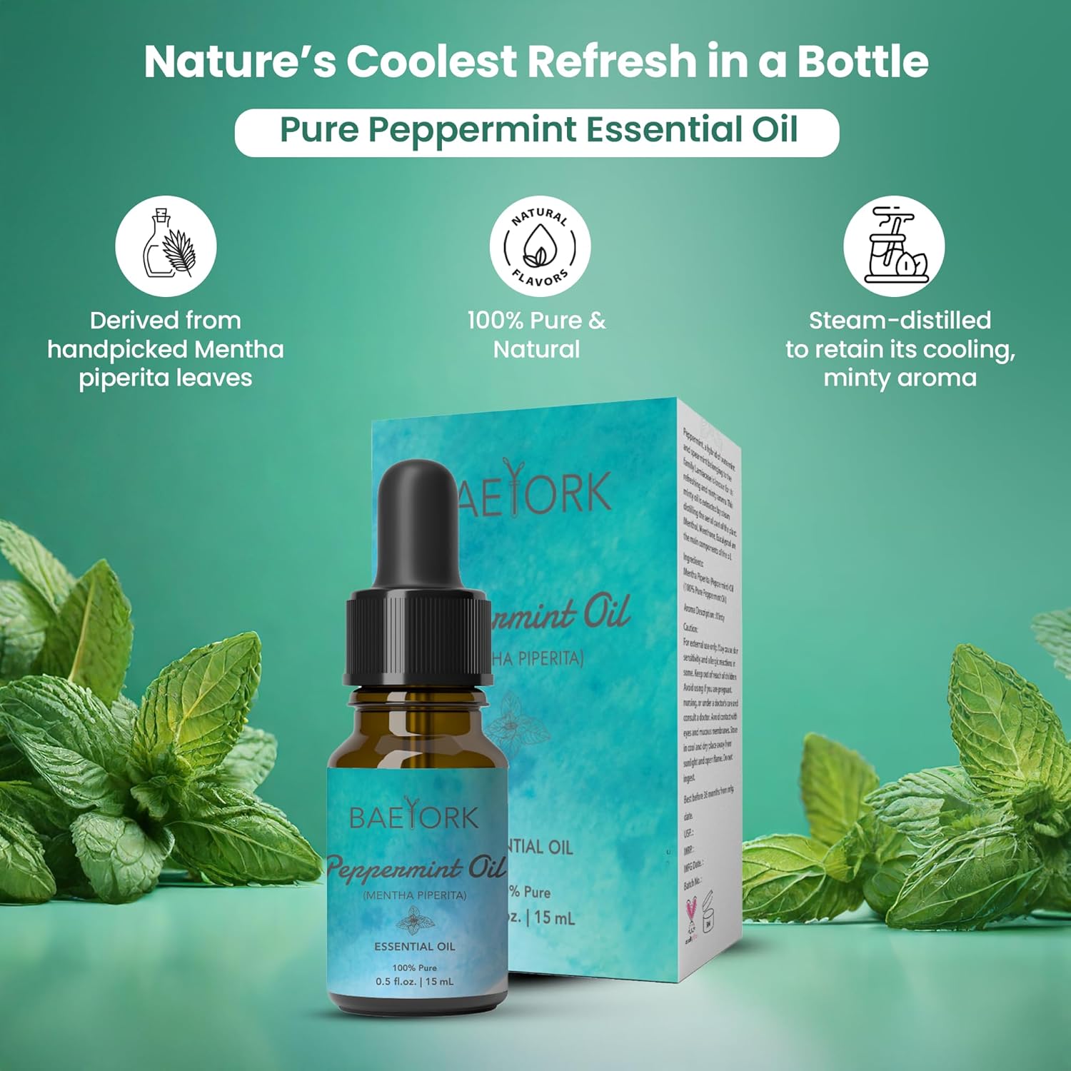 زيت النعناع العضوي من بايورك، 15 مل (0.5 اونصة سائلة) - زيت نقي وطبيعي 100% 2 زيت النعناع العضوي من بايورك، 15 مل (0.5 اونصة سائلة) - زيت نقي وطبيعي 100% - الصورة 2