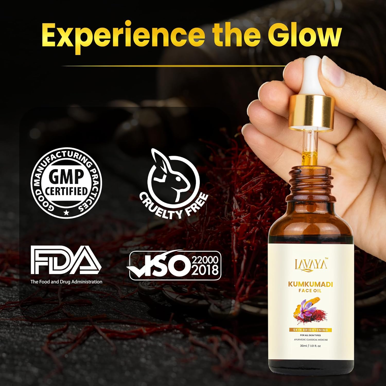 سيروم زيت كومكومادي تيلام لتبييض وتفتيح الوجه من لافايا ناتشورالز، زيت كومكومادي للوجه للبشرة المتوهجة، 30 مل 6 سيروم زيت كومكومادي تيلام لتبييض وتفتيح الوجه من لافايا ناتشورالز، زيت كومكومادي للوجه للبشرة المتوهجة، 30 مل - الصورة 6