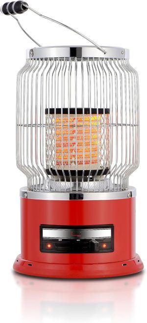 مدفأة ومجفف كهربائي E0505 بقدرة 2000 واط بهيكل من الصلب، مفتاح أمان قلاب للحماية ومستويين للتسخين يناسب احتياجاتك المختلفة من جانو، لون أحمر