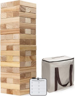 برج خشبي كبير بطول 91.44 سم من جو سبورتس - يتضمن قواعد اضافية مع لوحة ألعاب - اختر ما يناسب ذوقك