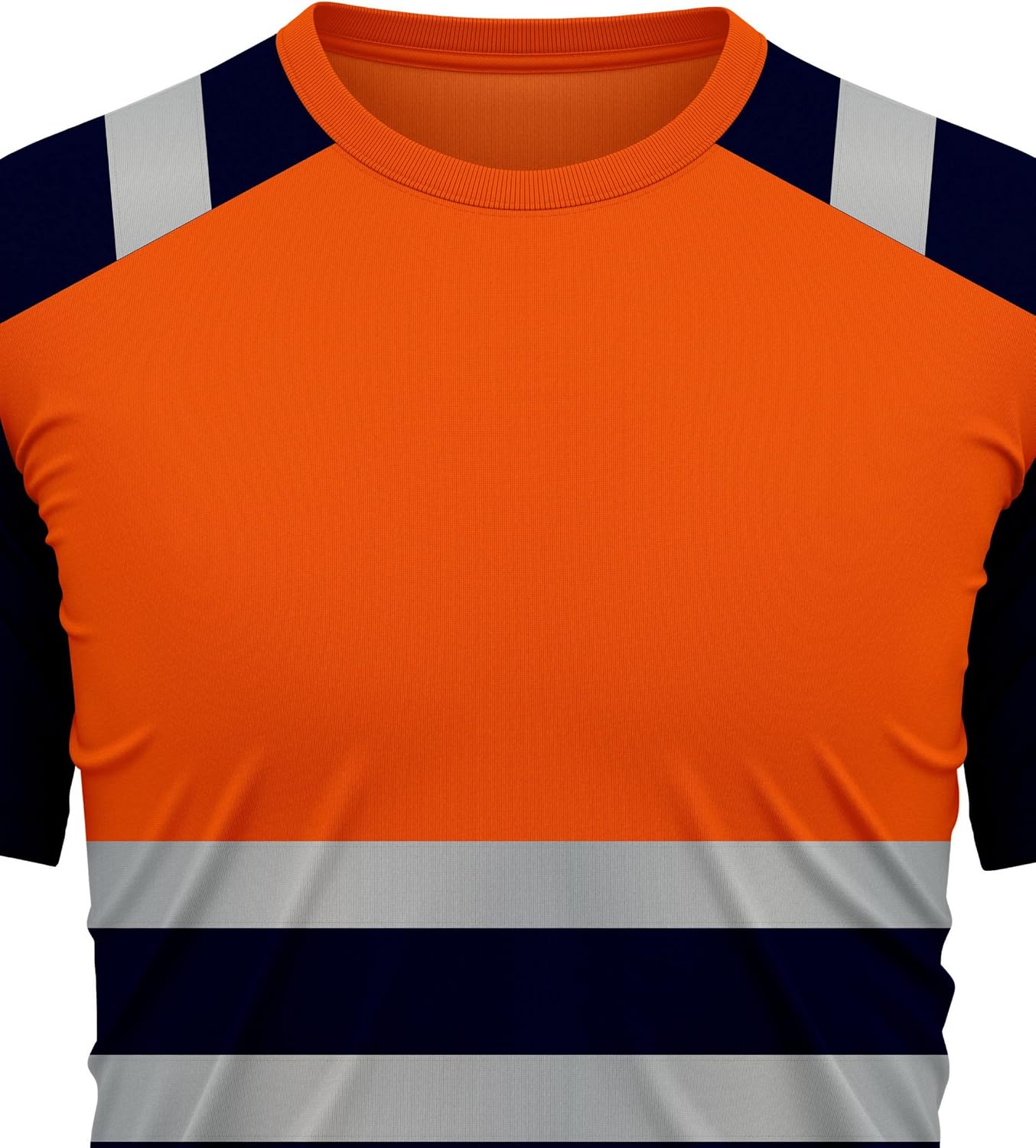 تي شيرت عالي الوضوح باكمام قصيرة سريع الجفاف بشريط عاكس للامان برقبة دائرية ضيقة للامان والعمل جيد التهوية مناسب للعمل بلون برتقالي وكحلي، مقاس S 5 تي شيرت عالي الوضوح باكمام قصيرة سريع الجفاف بشريط عاكس للامان برقبة دائرية ضيقة للامان والعمل جيد التهوية مناسب للعمل بلون برتقالي وكحلي، مقاس S - الصورة 5