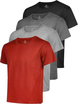 يوراتوت قمصان رياضية للرجال باكمام قصيرة وقبة دائرية بدون طوق مناسبة للجري وصالة الالعاب الرياضية خفيفة الوزن