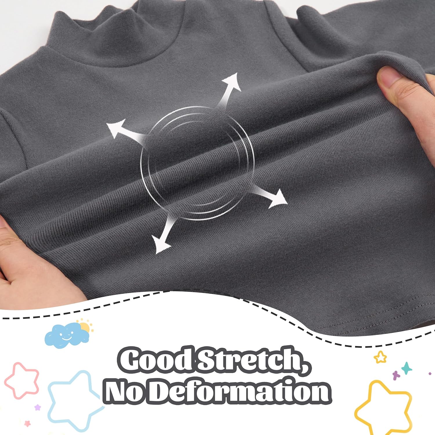 قمصان قطن باكمام طويلة وقبة مرتفعة للاطفال الاولاد والبنات من الجنسين، بلوفر حراري بلون سادة دافئ 6 قمصان قطن باكمام طويلة وقبة مرتفعة للاطفال الاولاد والبنات من الجنسين، بلوفر حراري بلون سادة دافئ - الصورة 6