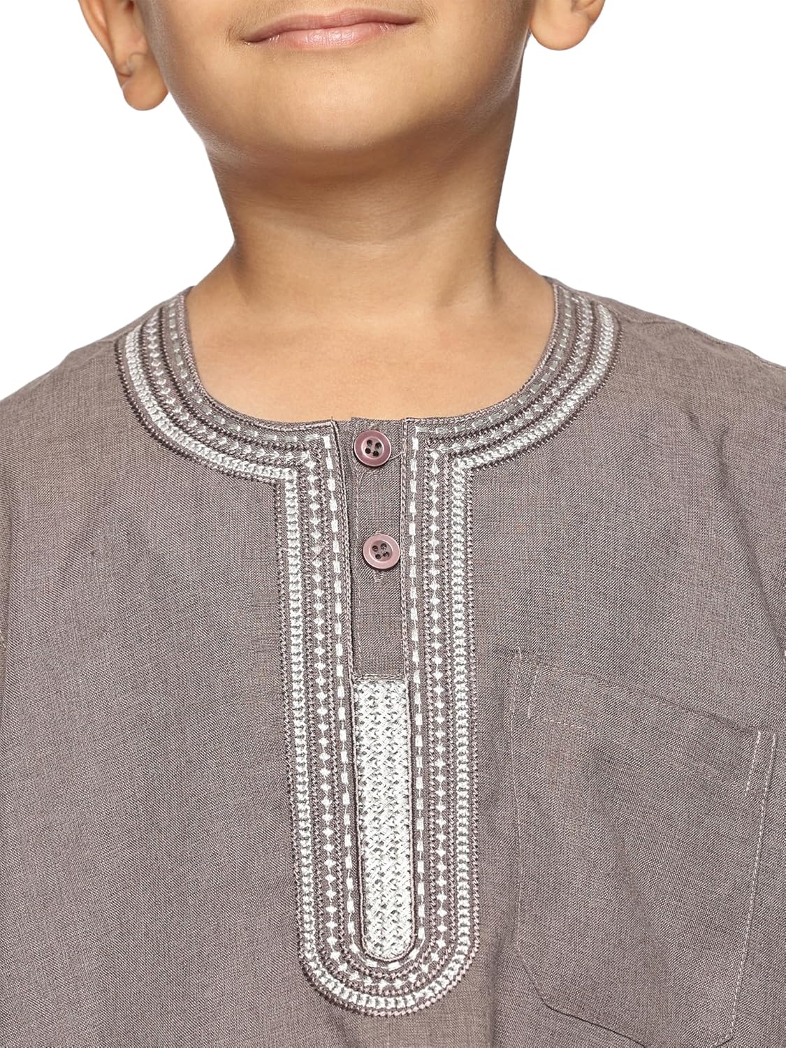 جلابية للأطفال برقبة دائرية وأكمام قصيرة | ثوب قفطان مريح وأنيق 4 جلابية للأطفال برقبة دائرية وأكمام قصيرة | ثوب قفطان مريح وأنيق - الصورة 4