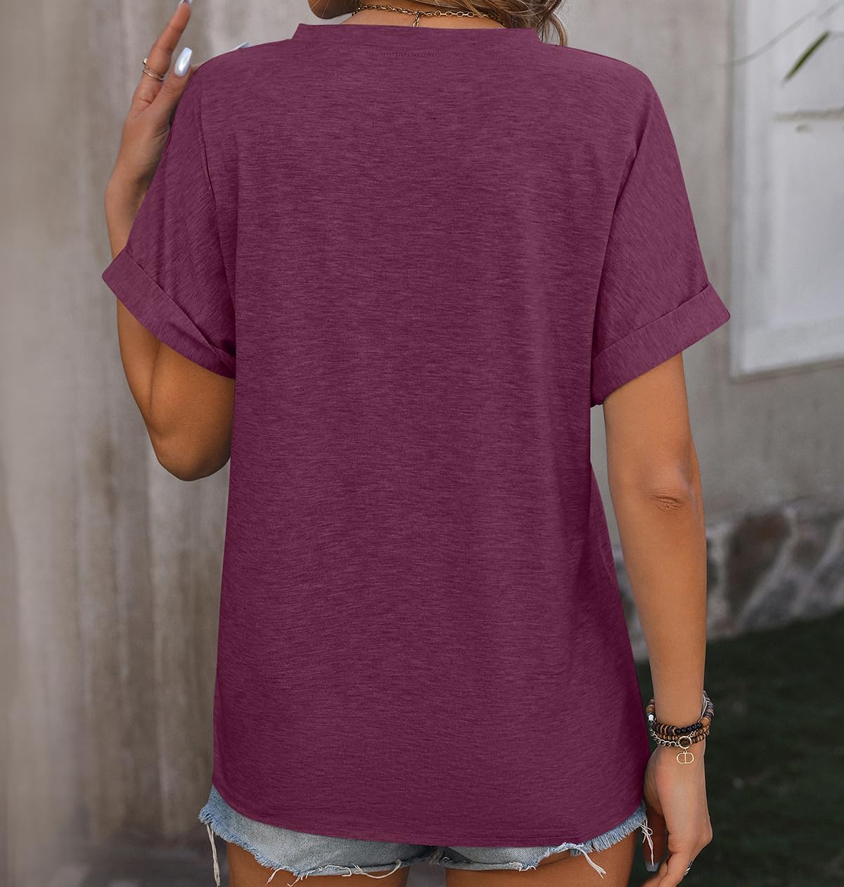 بلوزات أكمام قصيرة للحريم من شيكيني، قميص أنيق للعمل والحياة اليومية، تيشيرت حريمي بأكمام قصيرة 2 بلوزات أكمام قصيرة للحريم من شيكيني، قميص أنيق للعمل والحياة اليومية، تيشيرت حريمي بأكمام قصيرة - الصورة 2