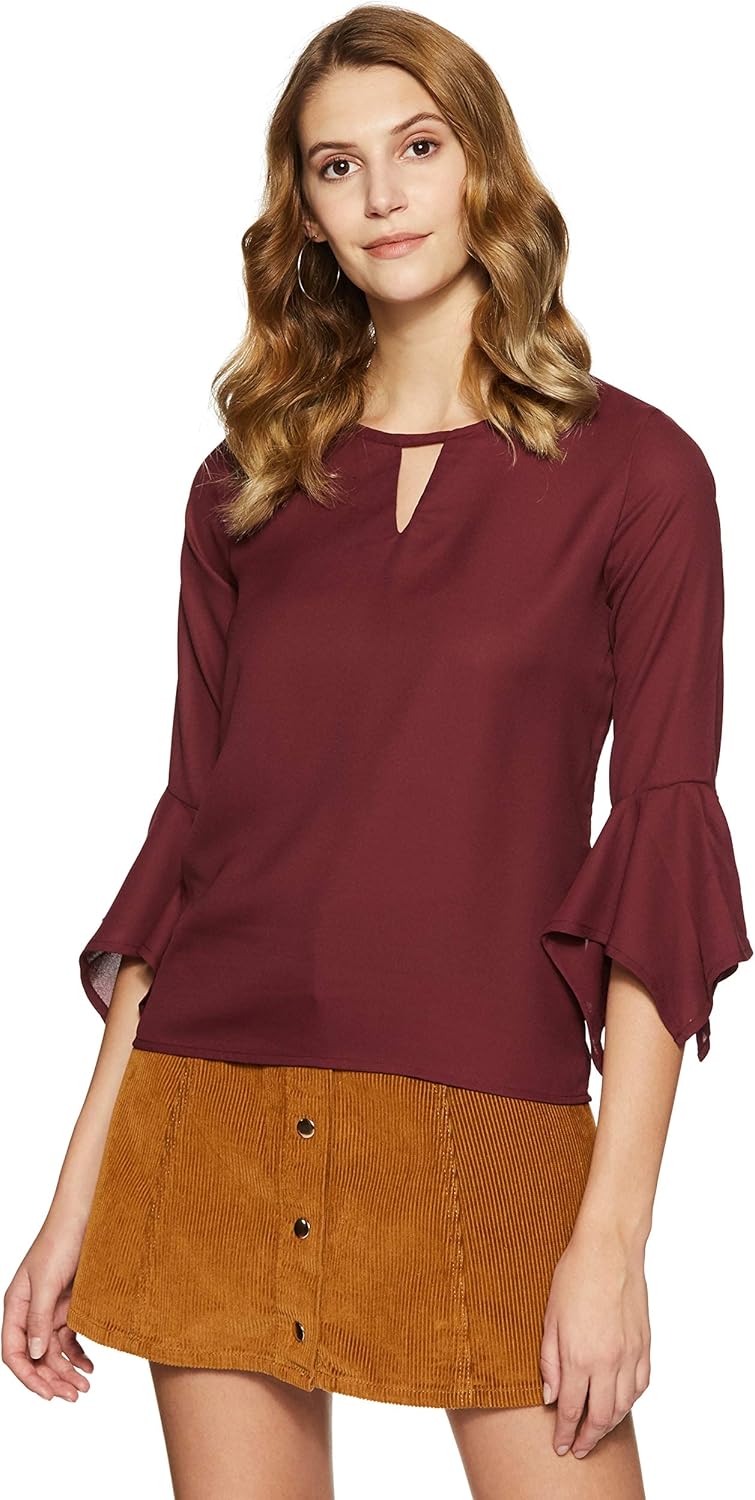 بلوزة بقصة عادية ولون واحد للنساء من كريف 1 بلوزة بقصة عادية ولون واحد للنساء من كريف