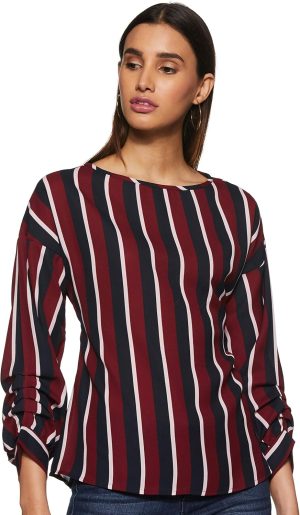 بلوزة مخططة بمقاس عادي للنساء من كريف