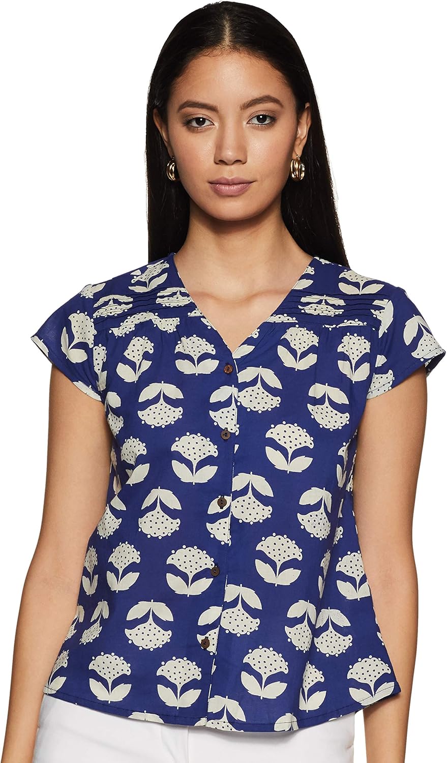 قميص فلورال نسائي بقصة عادية من أمازون