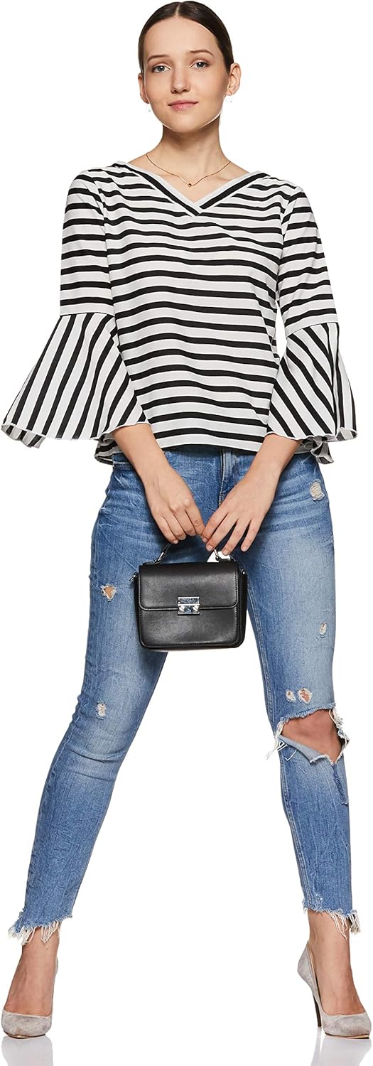 بلوزة بقصة عادية ونمط مخطط للنساء من كراف 6 بلوزة بقصة عادية ونمط مخطط للنساء من كراف - الصورة 6