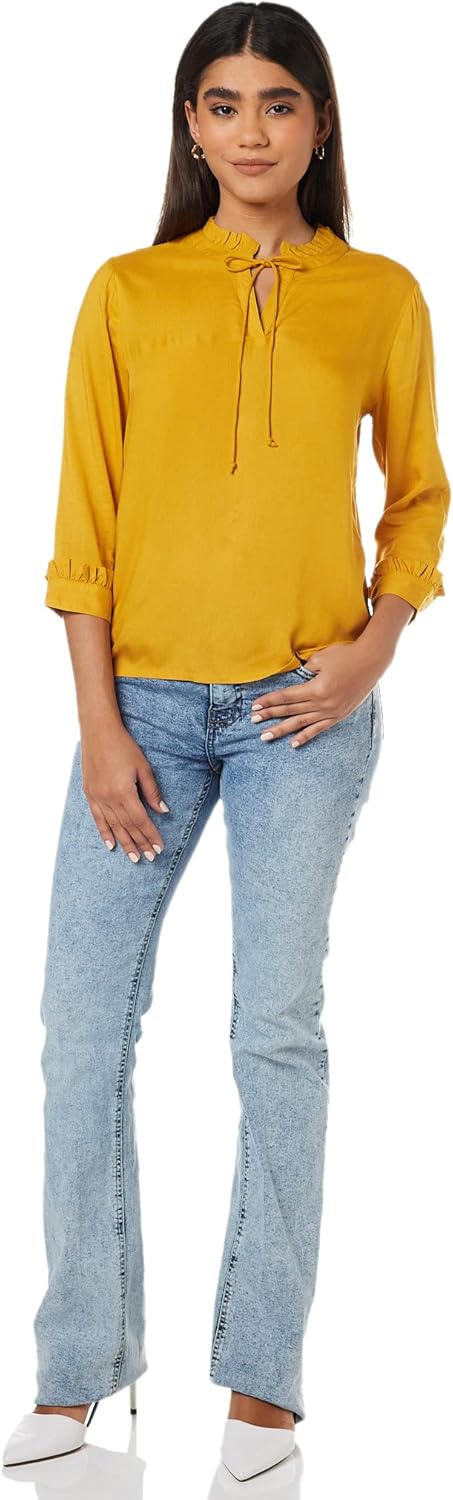 بلوزة بقصة عادية للنساء ولون سادة من أمازون براند - سيمبول 5 بلوزة بقصة عادية للنساء ولون سادة من أمازون براند - سيمبول - الصورة 5