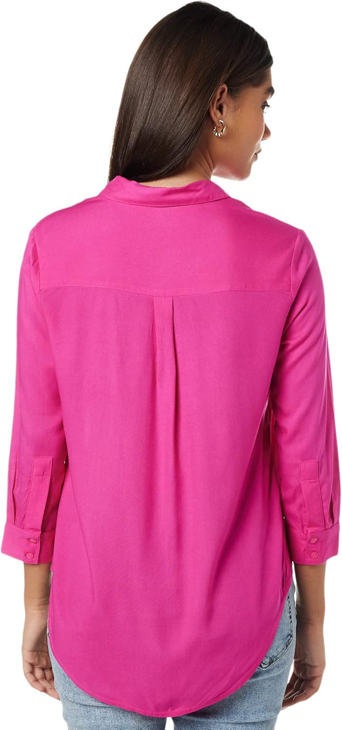 بلوزة بقصة عادية للنساء ولون سادة من أمازون براند - سيمبول 2 بلوزة بقصة عادية للنساء ولون سادة من أمازون براند - سيمبول - الصورة 2