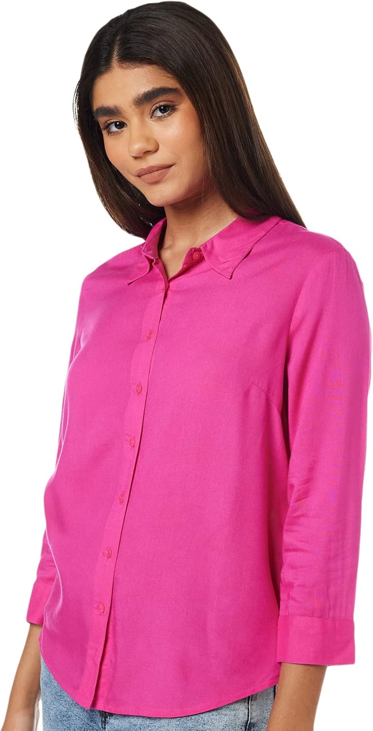 بلوزة بقصة عادية للنساء ولون سادة من أمازون براند - سيمبول 3 بلوزة بقصة عادية للنساء ولون سادة من أمازون براند - سيمبول - الصورة 3