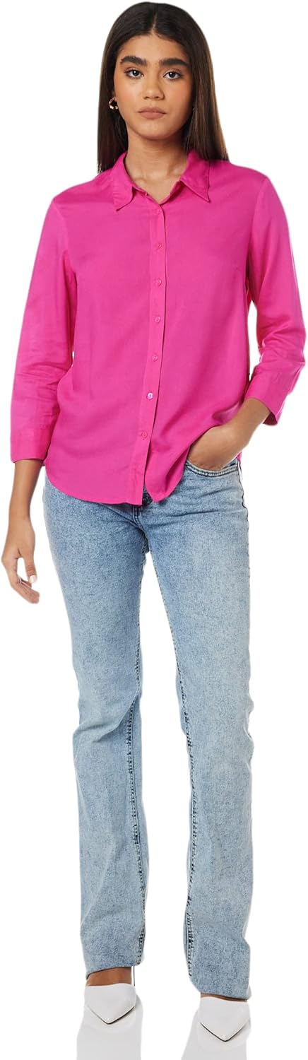 بلوزة بقصة عادية للنساء ولون سادة من أمازون براند - سيمبول 5 بلوزة بقصة عادية للنساء ولون سادة من أمازون براند - سيمبول - الصورة 5