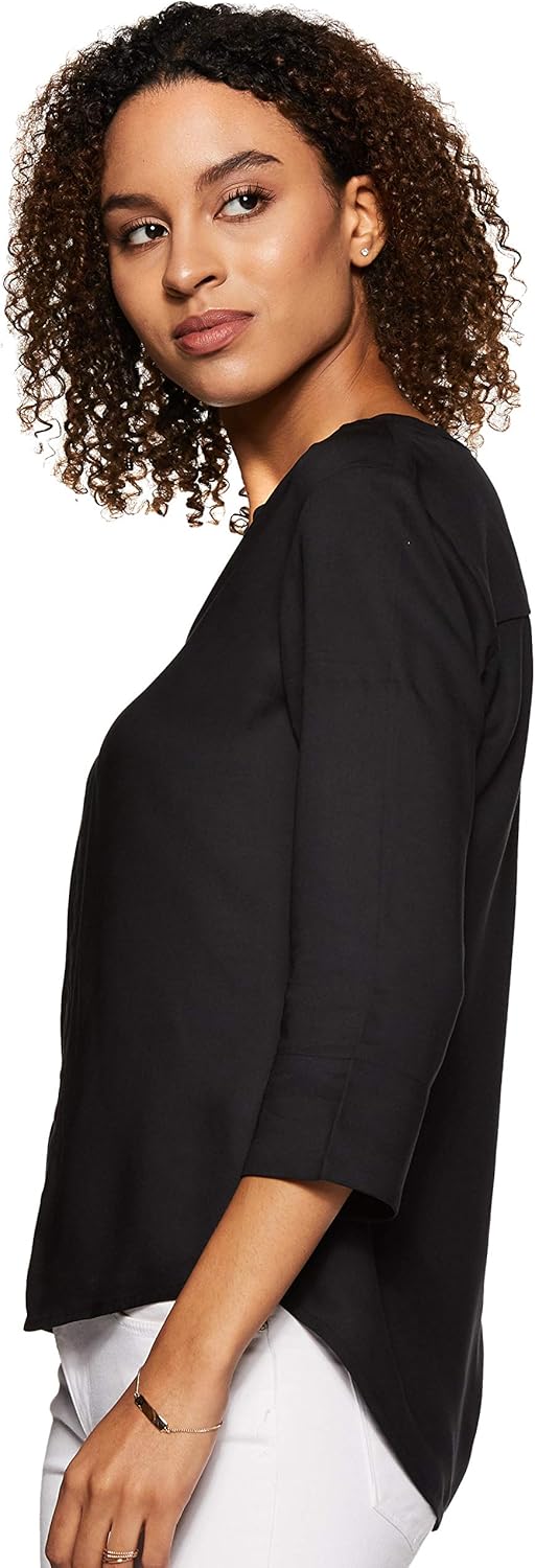 بلوزة بقصة عادية للنساء ولون سادة من أمازون براند - سيمبول 3 بلوزة بقصة عادية للنساء ولون سادة من أمازون براند - سيمبول - الصورة 3