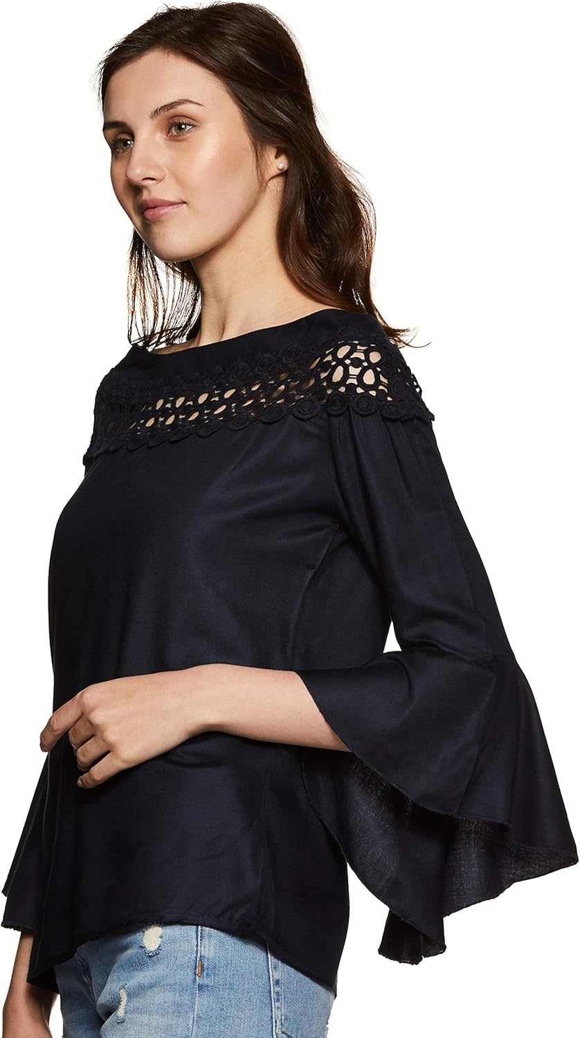 بلوزة بقصة عادية ولون واحد للنساء من كريف 3 بلوزة بقصة عادية ولون واحد للنساء من كريف - الصورة 3