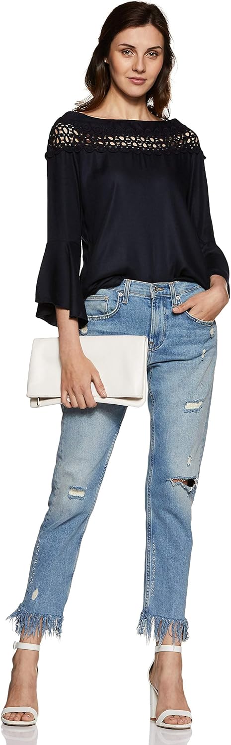 بلوزة بقصة عادية ولون واحد للنساء من كريف 5 بلوزة بقصة عادية ولون واحد للنساء من كريف - الصورة 5